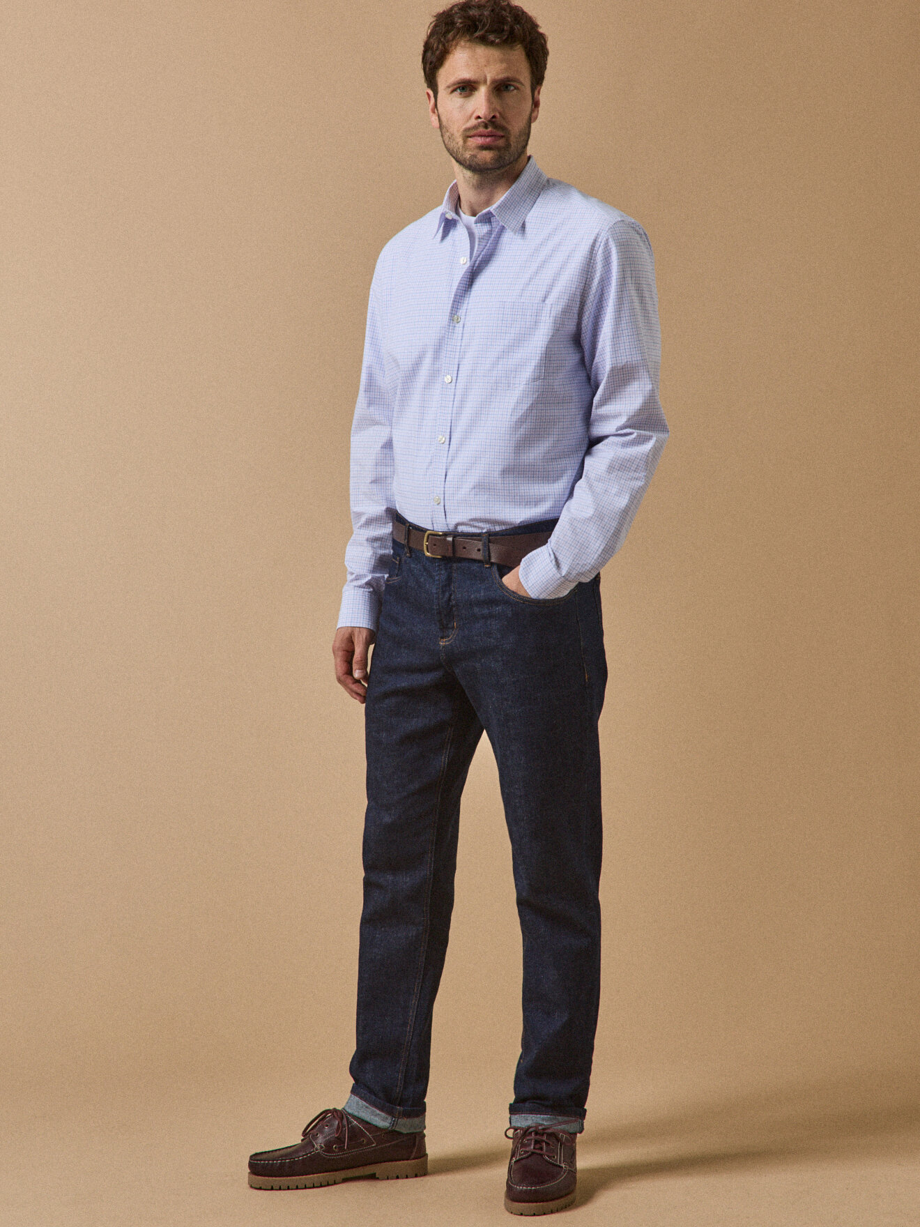 Contemporary fit tattersall check shirt CYRILLUS Blue