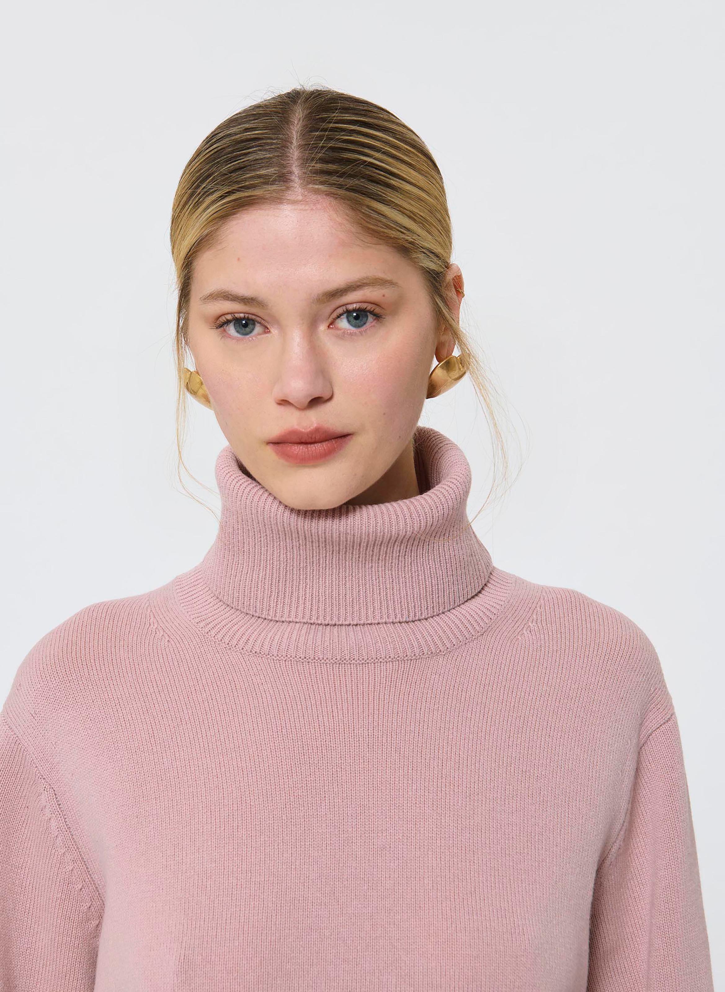 Solid wool turtleneck sweater TARA JARMON Beige