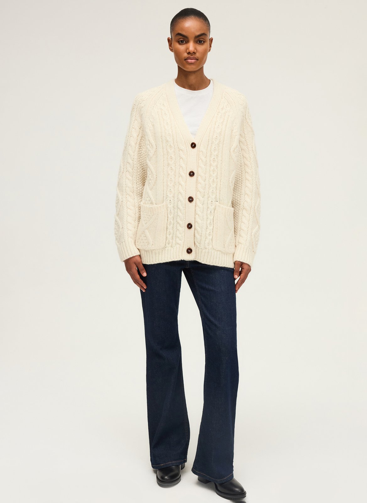 Straight wool cardigan PABLO Beige