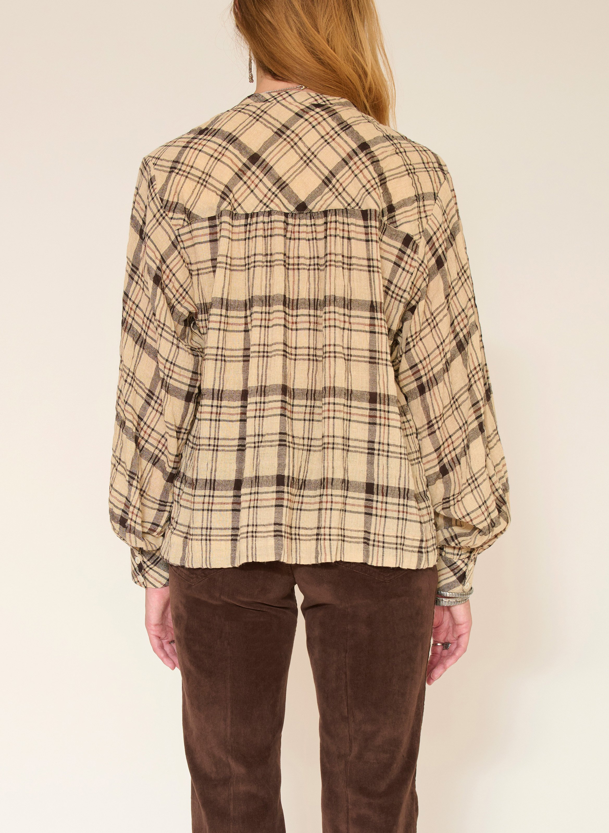 Blouse col V  MKT Beige