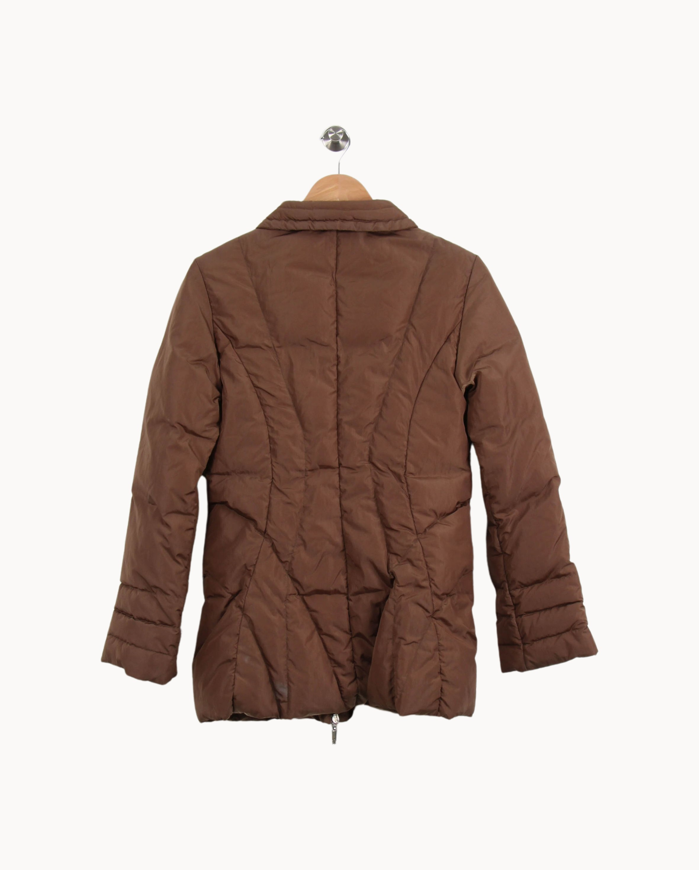 Lightweight quilted padded jacket with high neck MONCLER - Seconde Main Brown