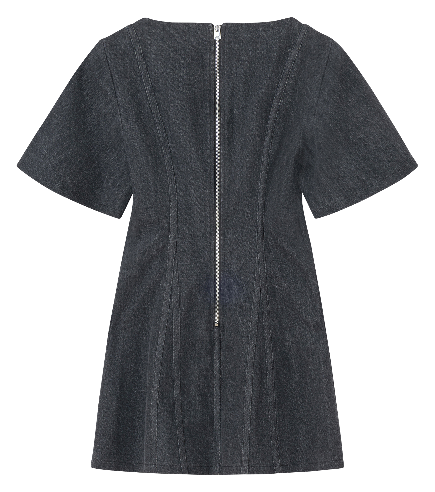 Short denim round-neck dress LAAGAM Silver