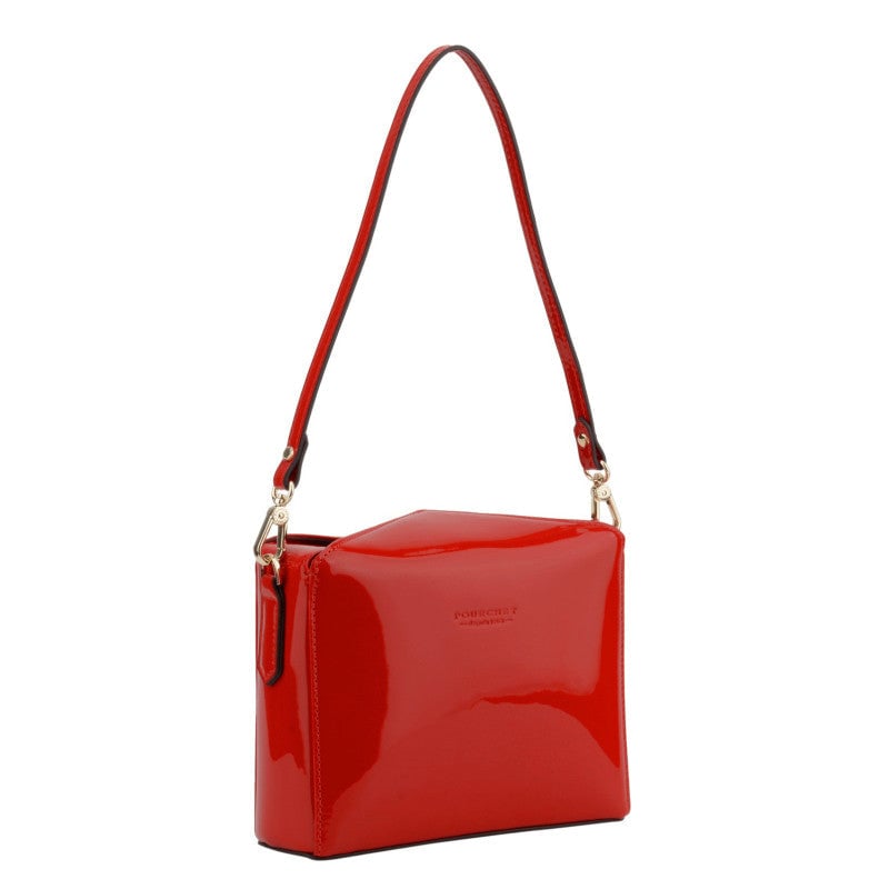 Shoulder bag - synthetic and leather POURCHET Red
