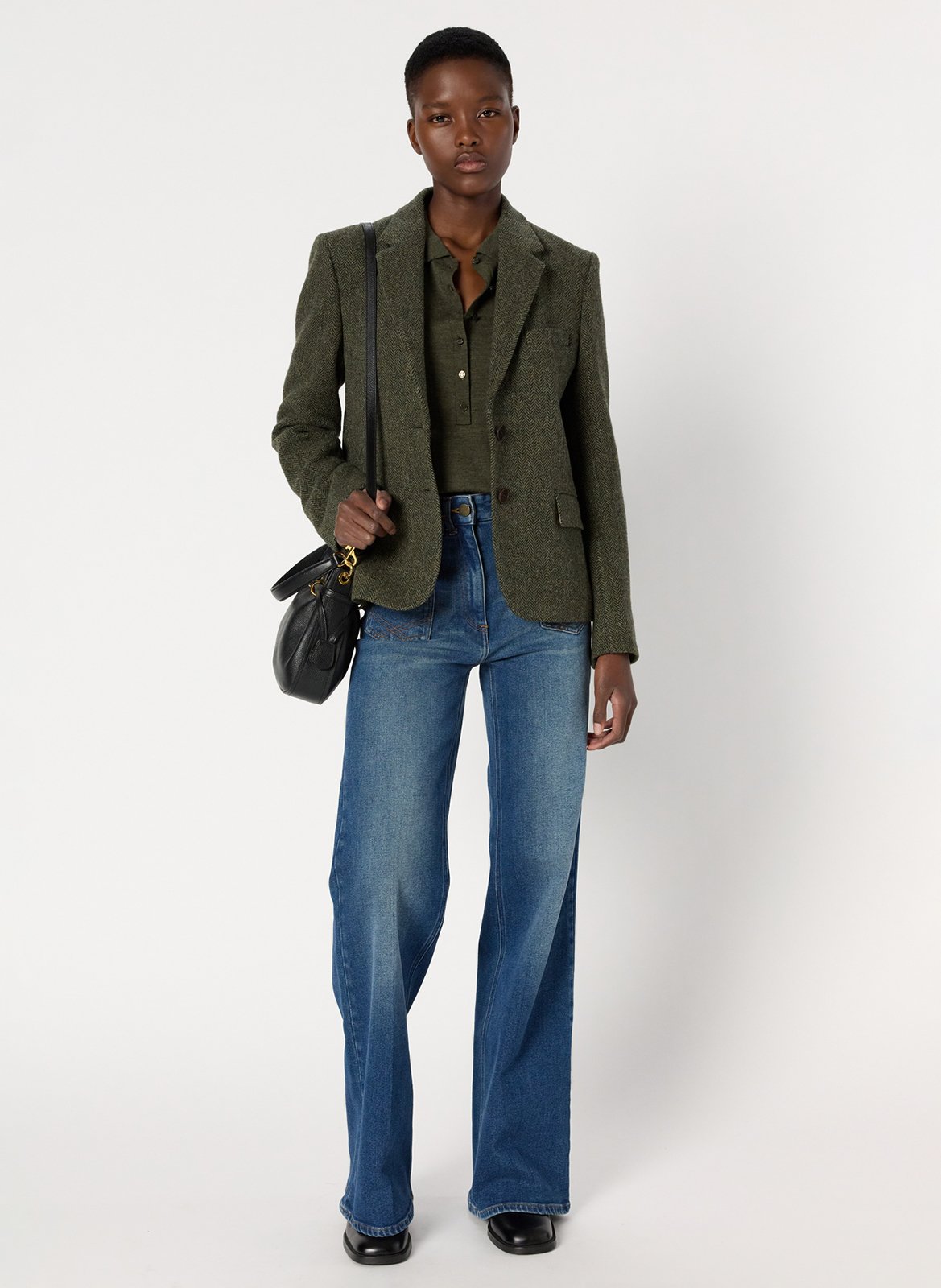 Jasje van crêpe met reverskraag GERARD DAREL Kaki