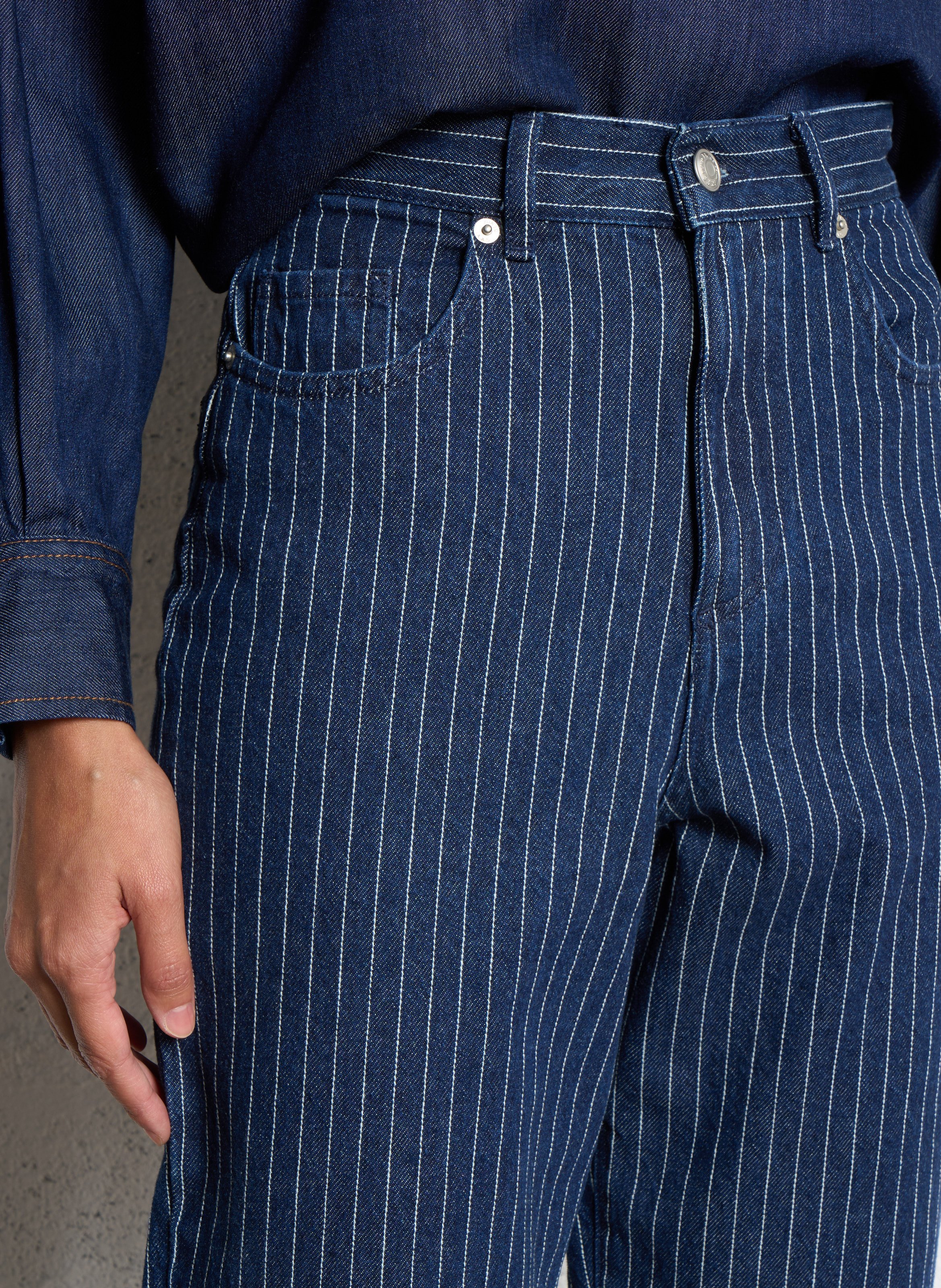 Rechte, gestreepte jeans IKKS Wit