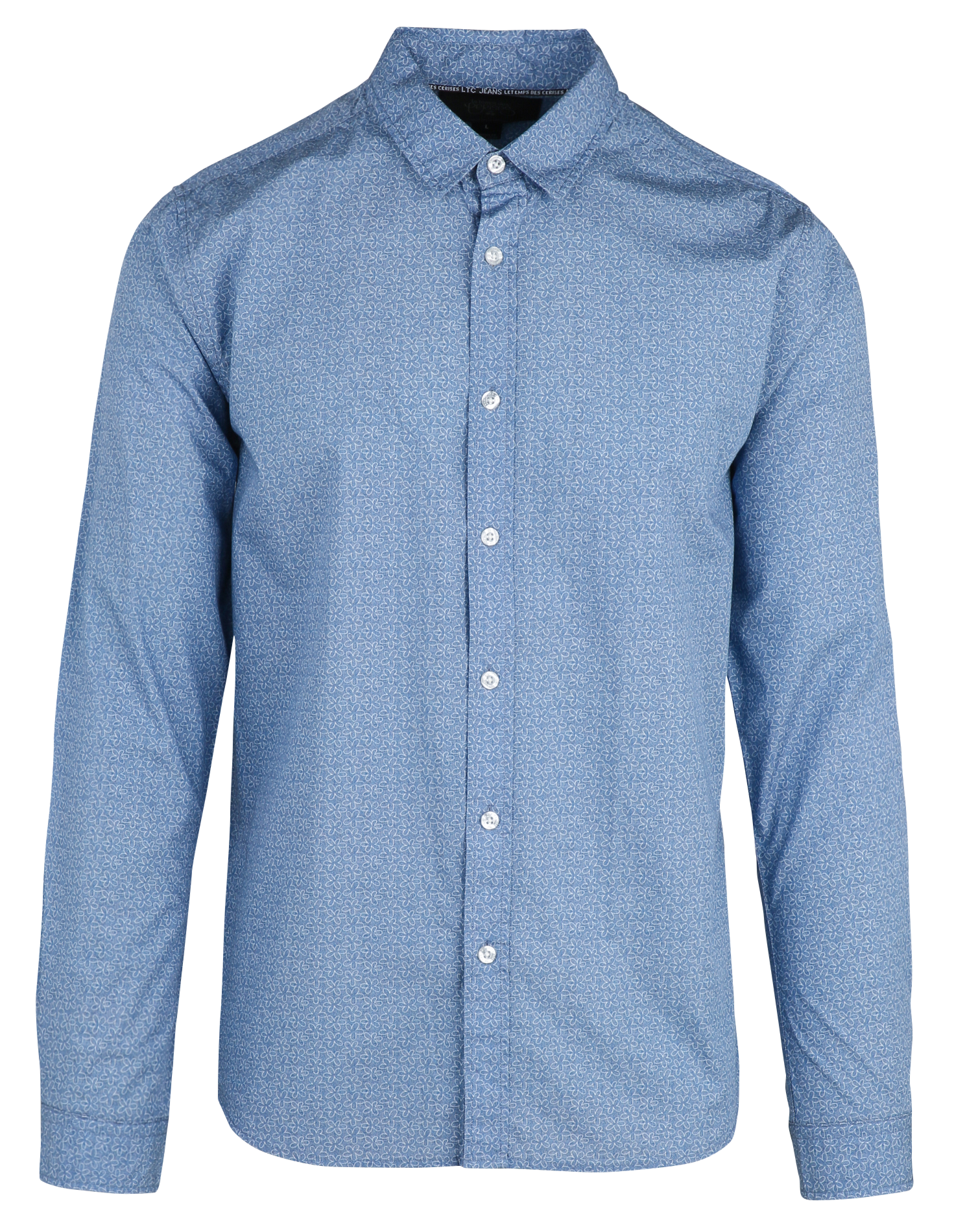 Chemise col classique manches contrastantes en coton LE TEMPS DES CERISES Blue