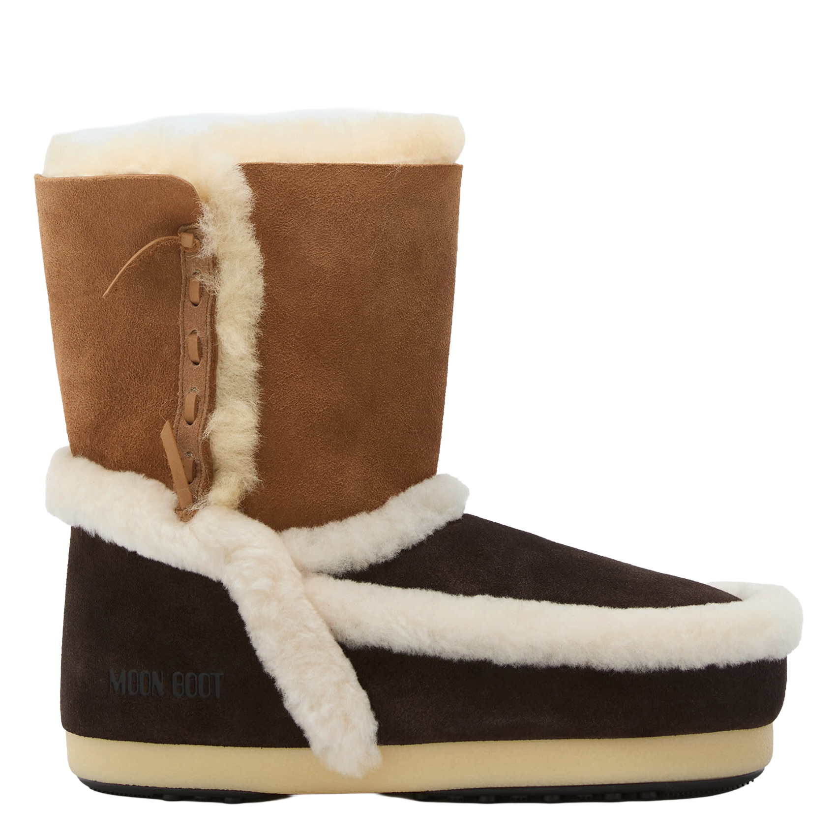 Bottines en cuir mélangé MOON BOOT Marron