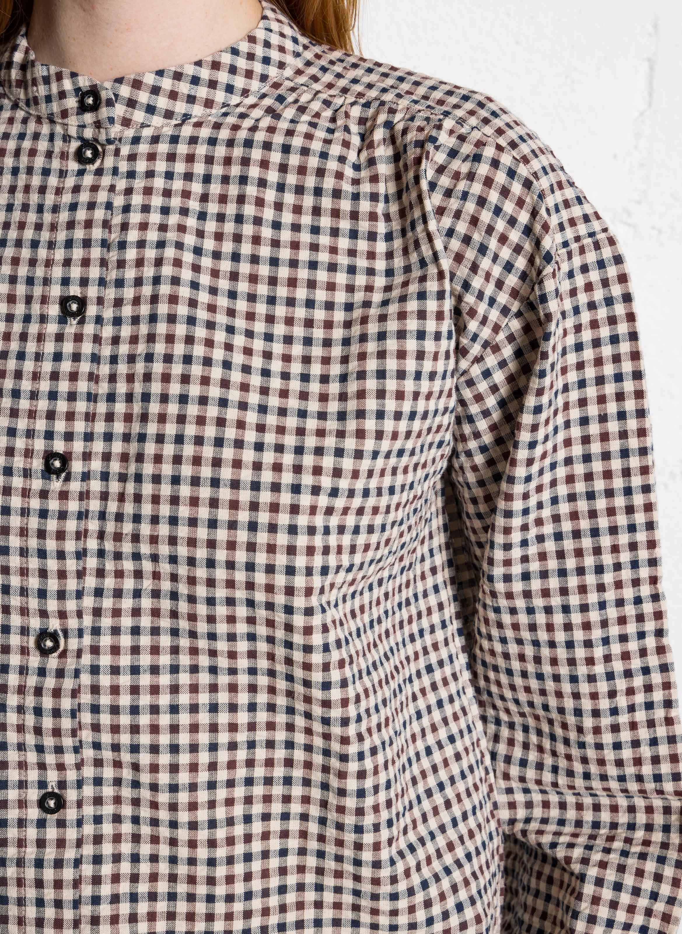 Chemise col rond en coton I CODE Brown