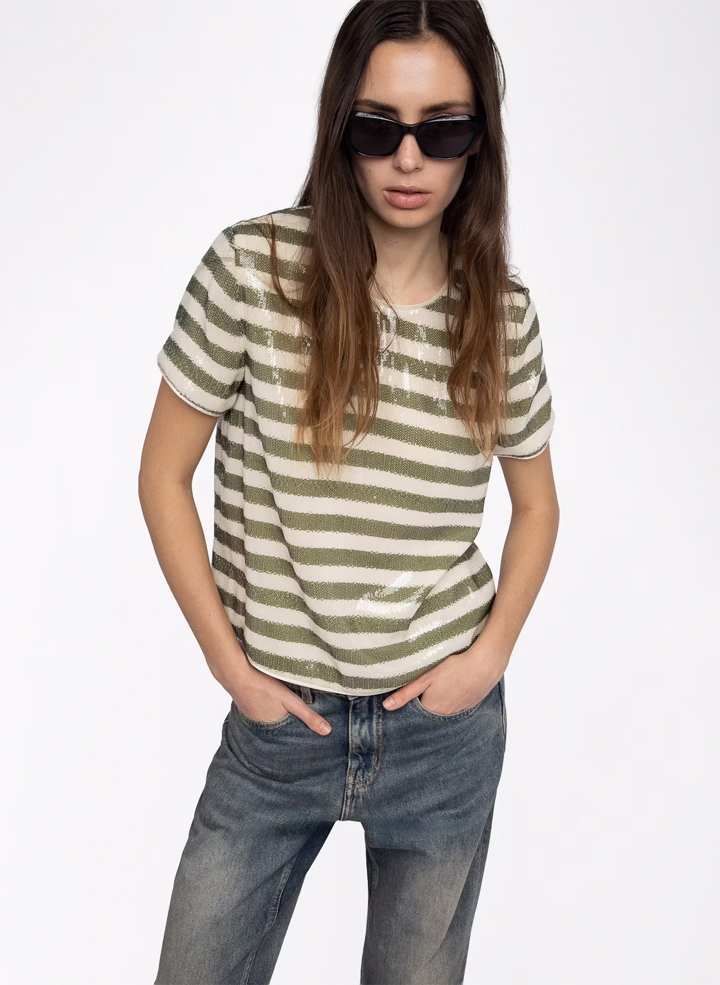 Gret top with sequins ZADIG&VOLTAIRE Green