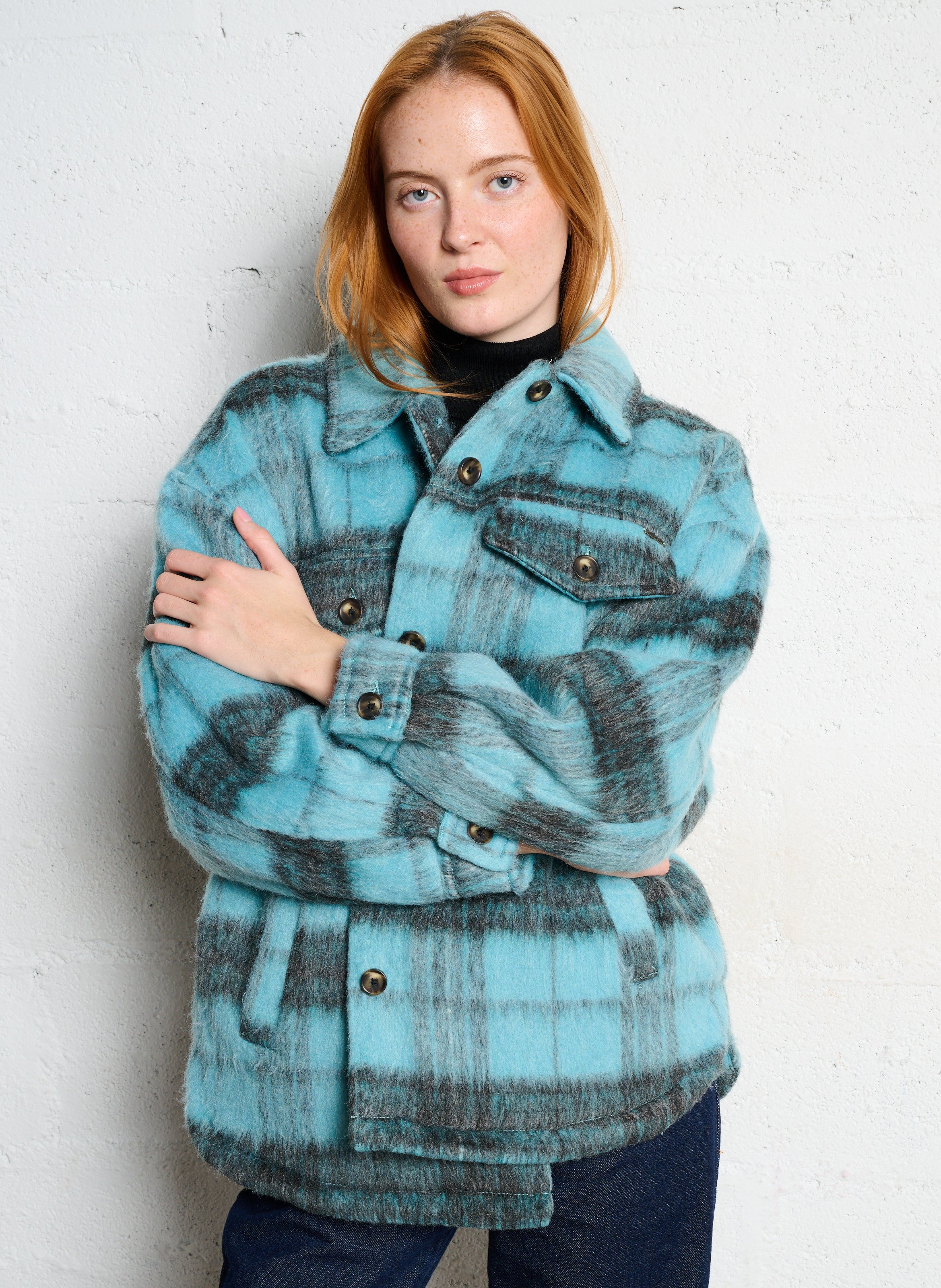 Manteau oversize col classique imprimé BILLABONG Bleu