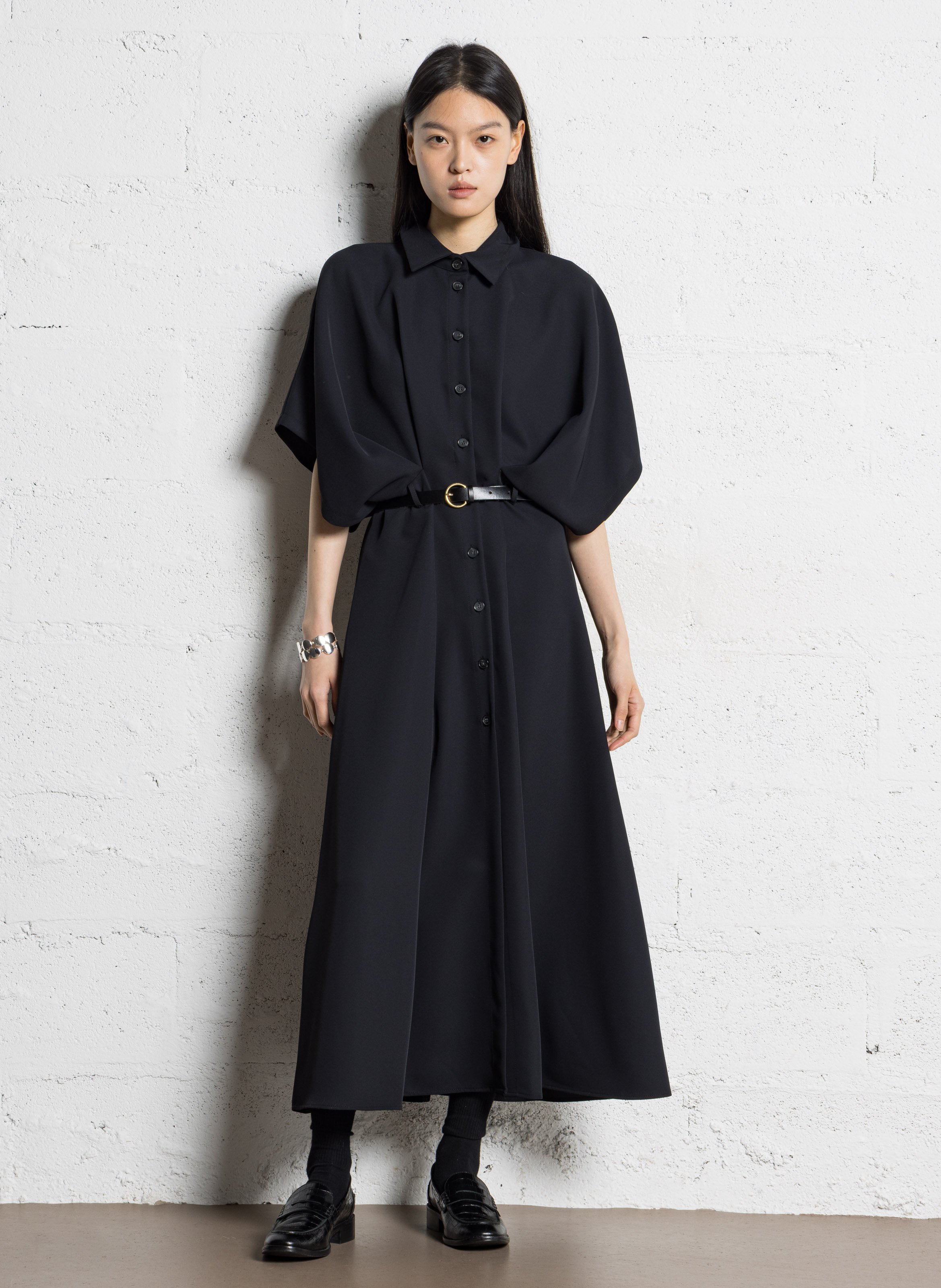 Robe longue col classique  IMPERIAL Noir