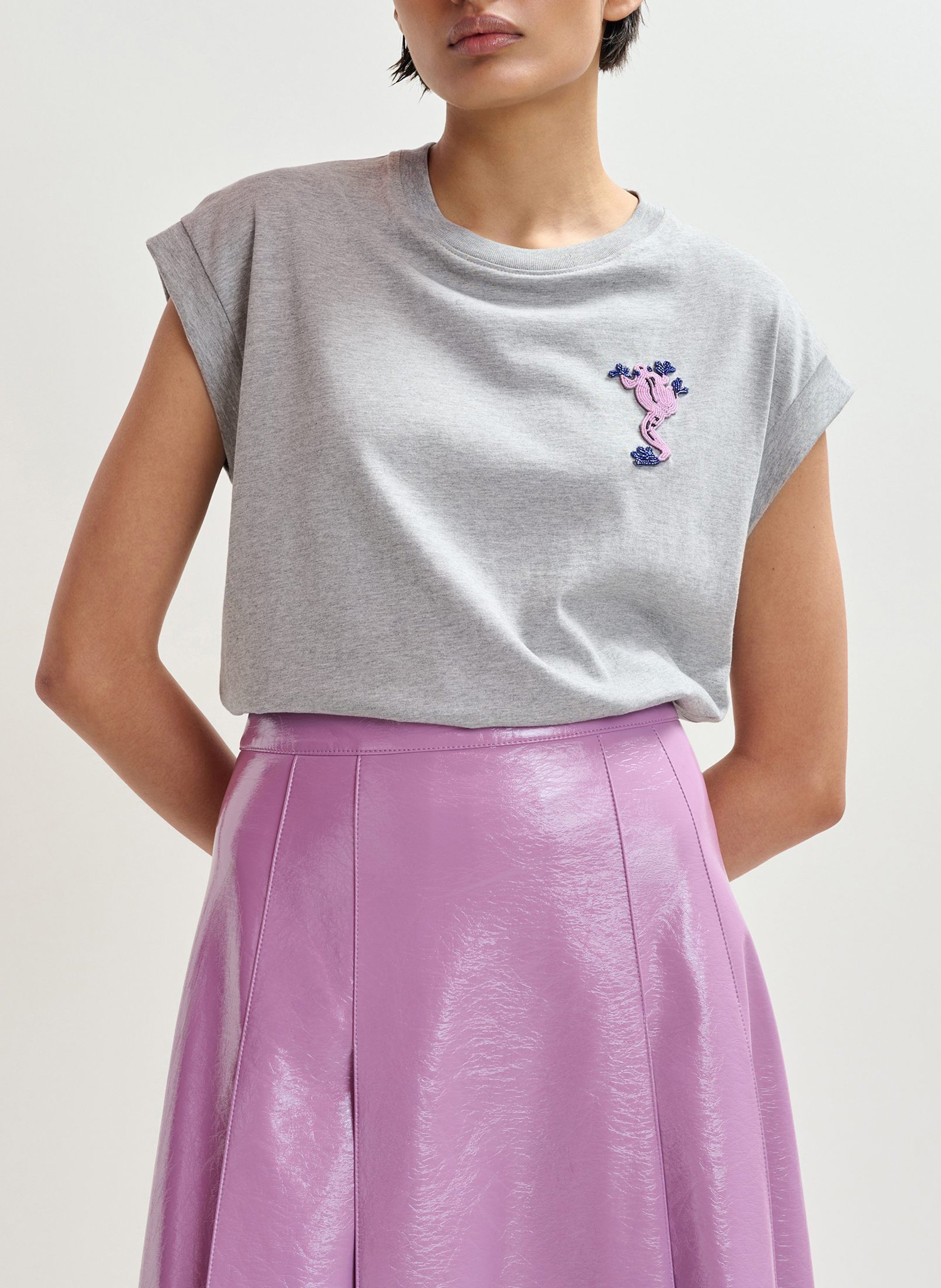 T-Shirt mit Perlen-Frosch ESSENTIEL ANTWERP