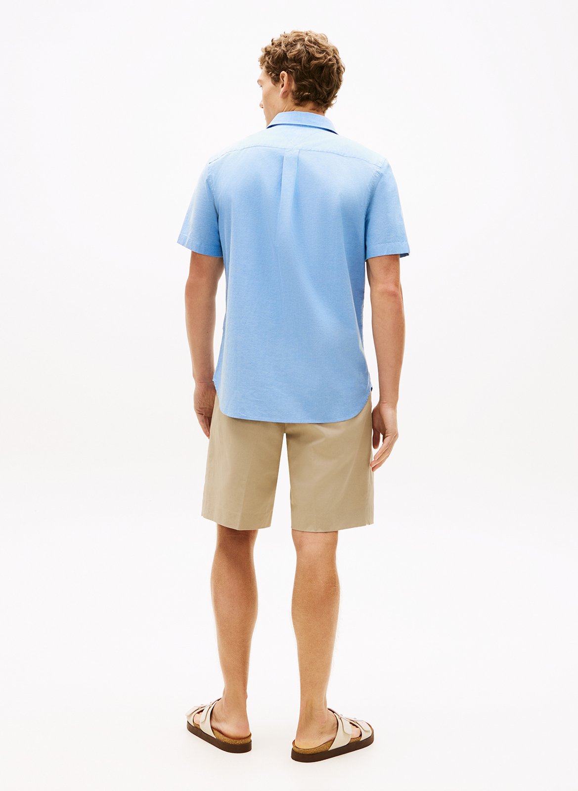 Straight short-sleeve solid shirt TOMMY HILFIGER Blue