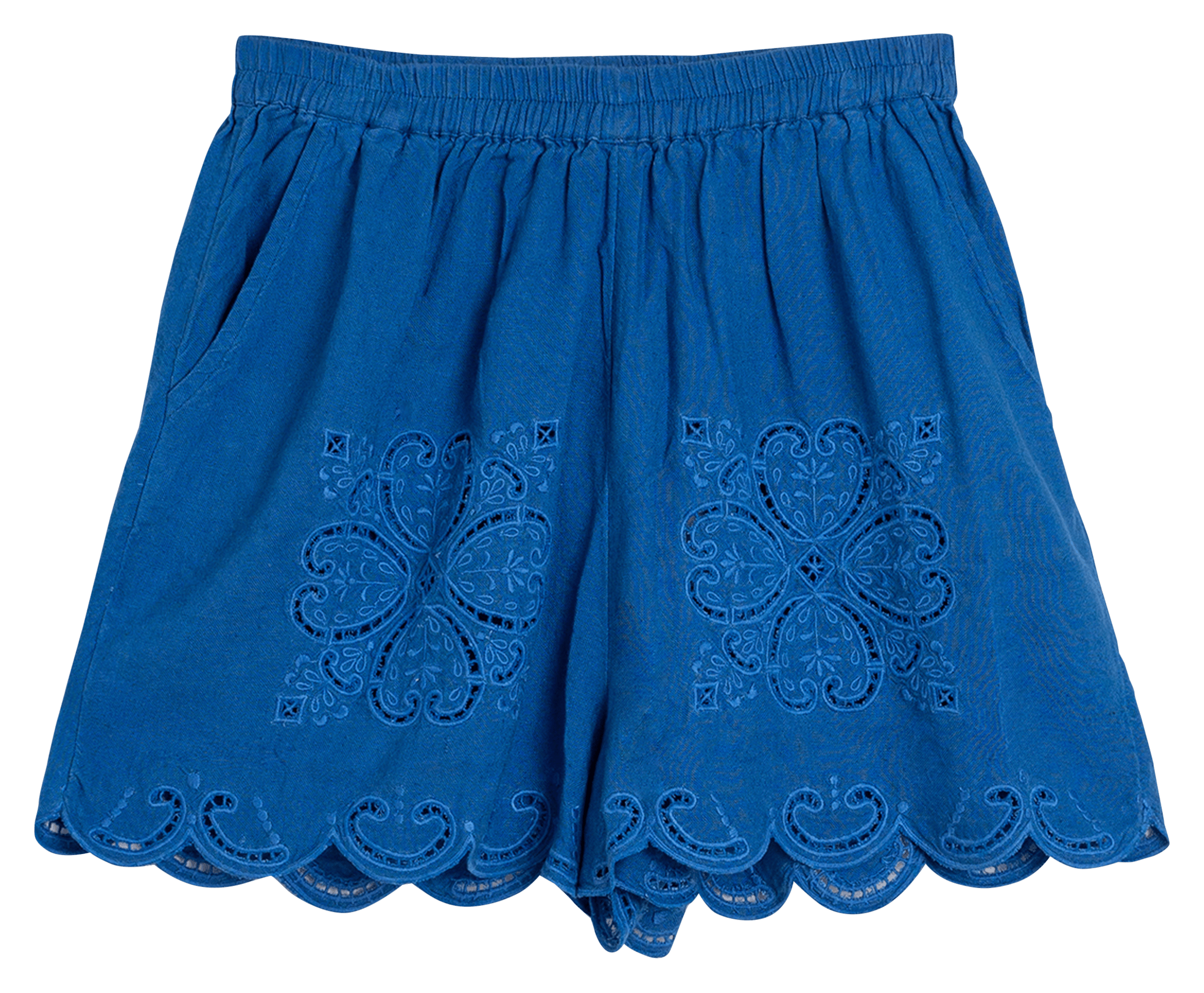 Korte jurk met bloemenborduursels INDI & COLD Blauw