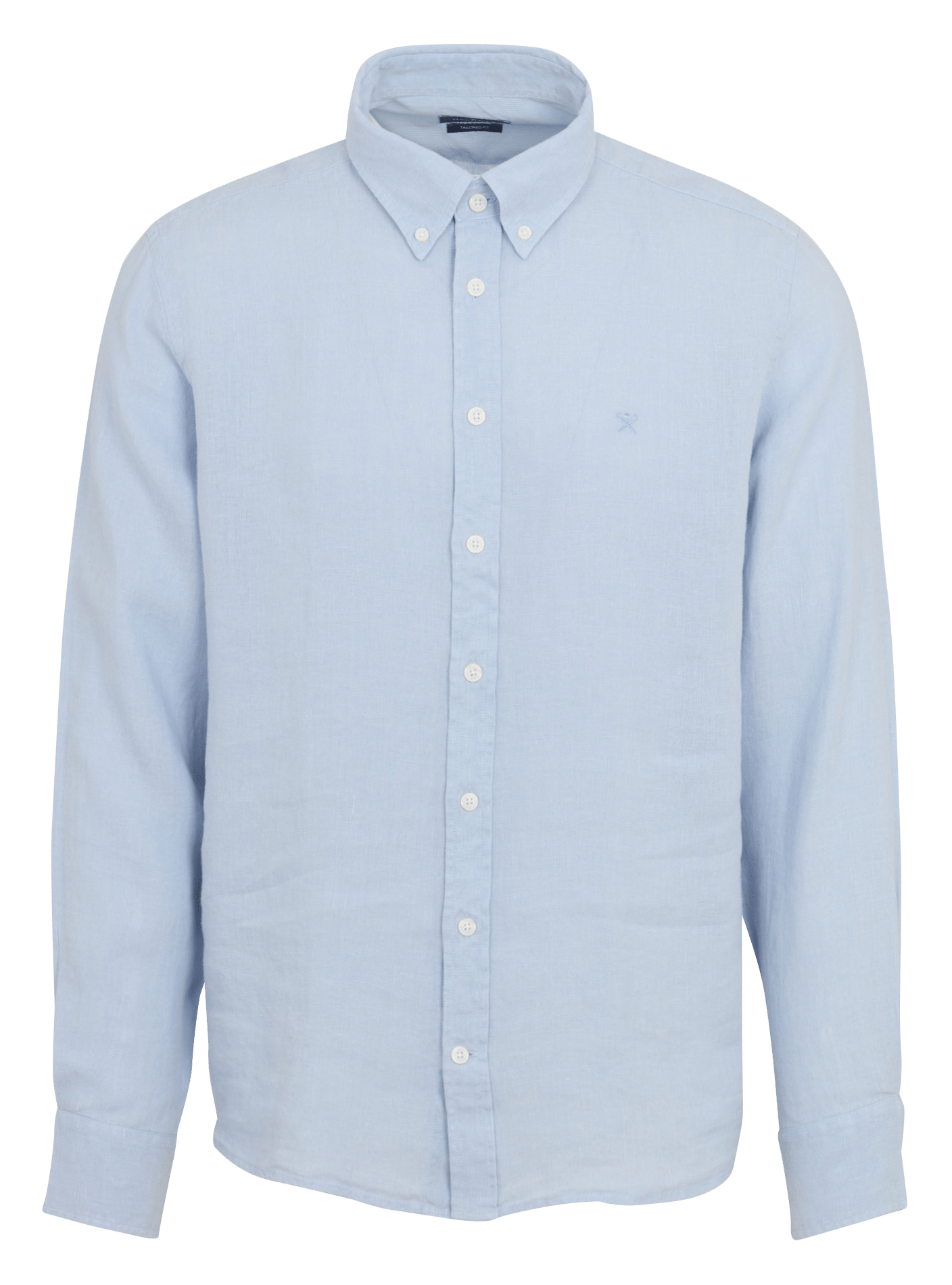 Hemd mit taillierter Passform, amerikanischem Kragen und Stickerei aus Leinen HACKETT