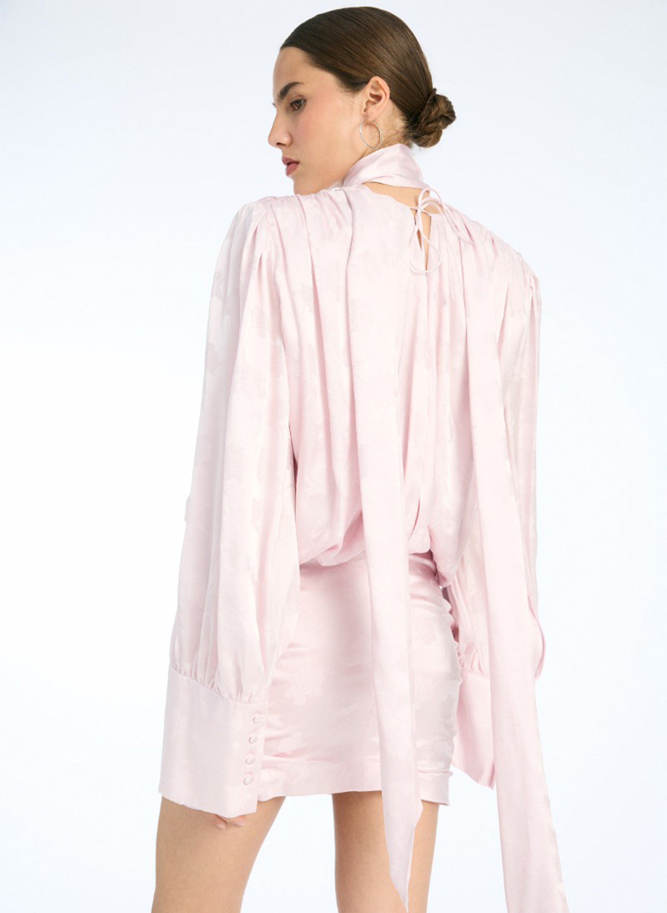 High neck jacquard printed top ROTATE Purple