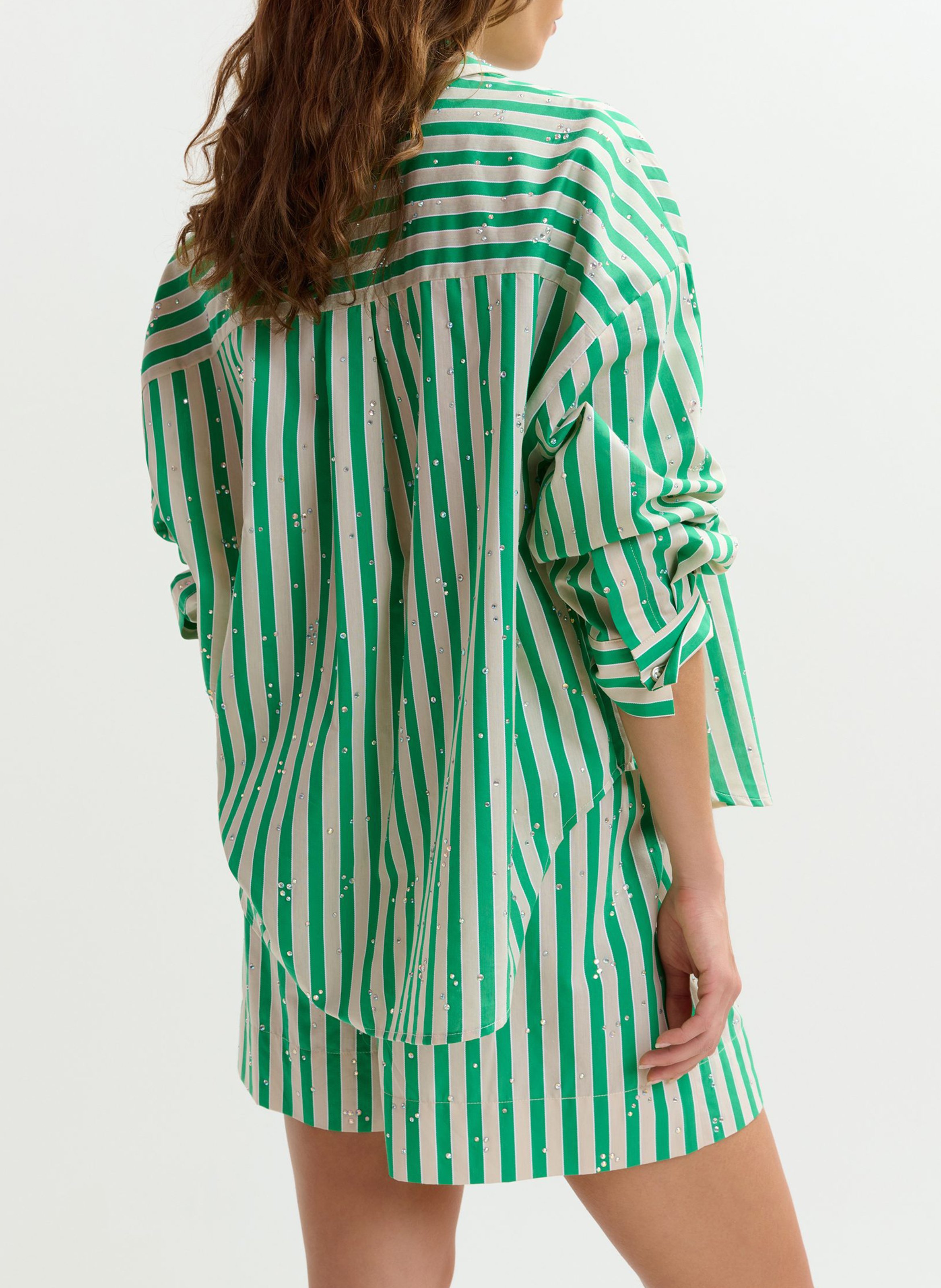 Chemise col classique en coton mélangé ESSENTIEL ANTWERP Vert