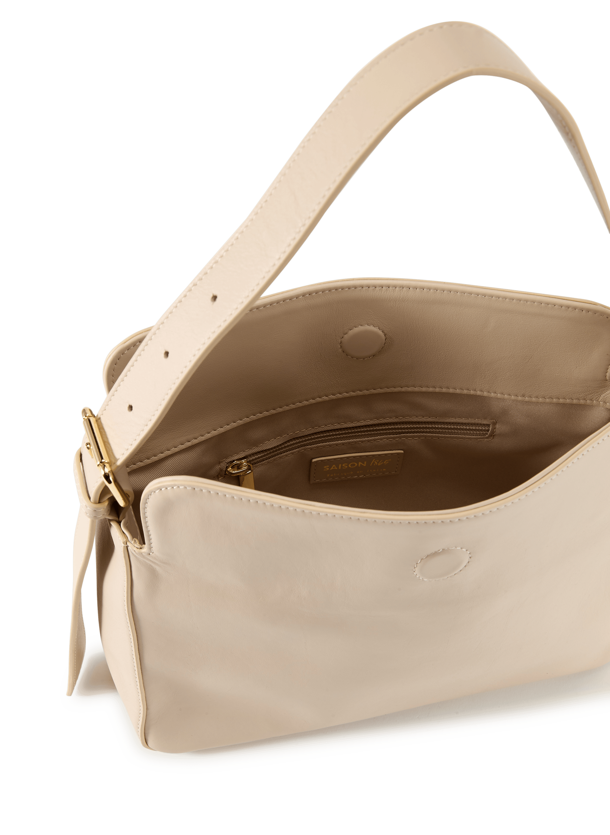 Bowlingtas van nerfleer met rits SAISON 1865 Beige