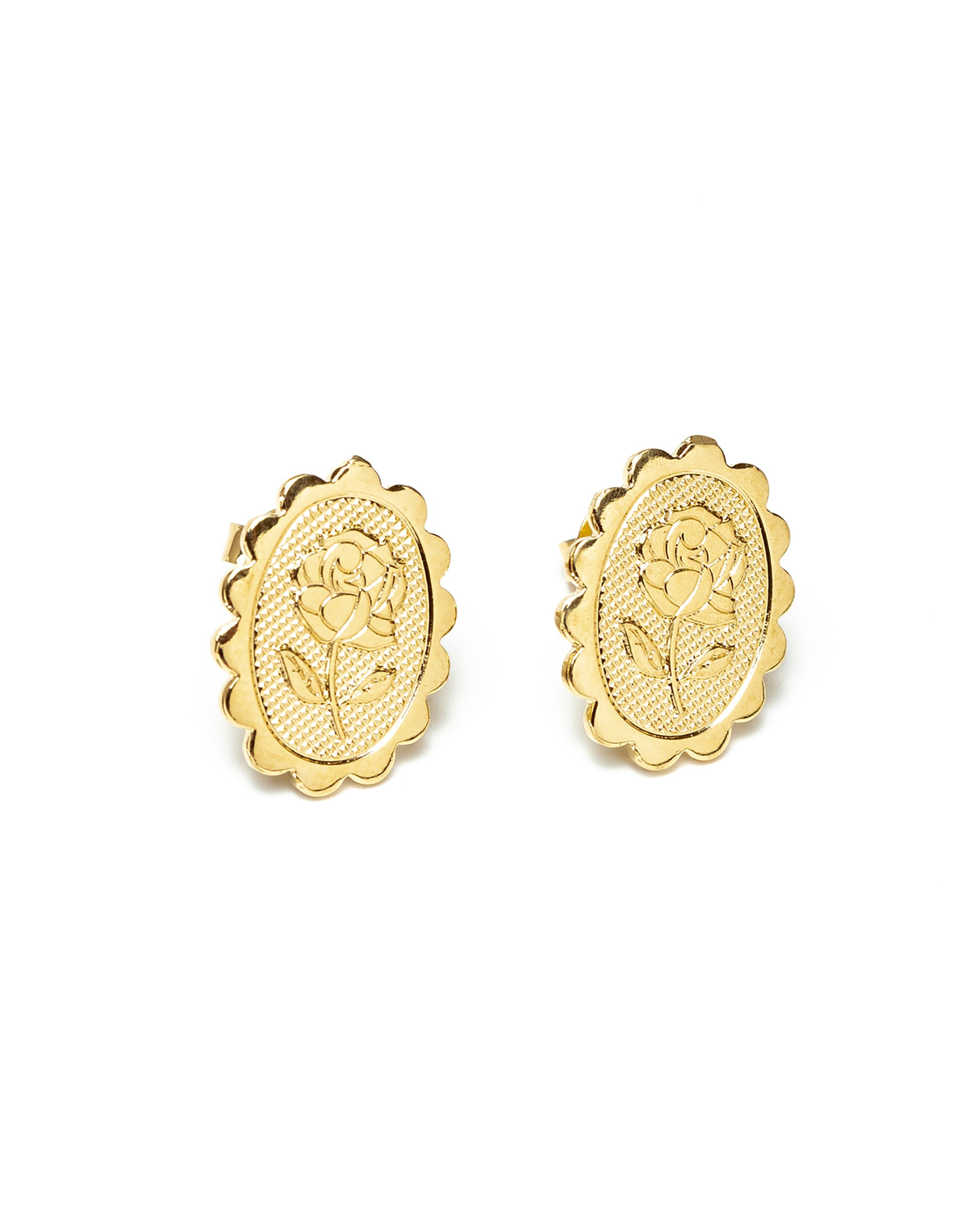 Flower enamel gold-plated stud earrings MONSIEUR SIMONE
