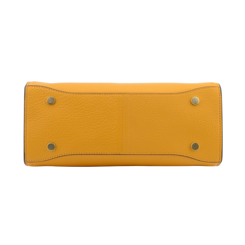 Handbag in calfskin POURCHET Orange