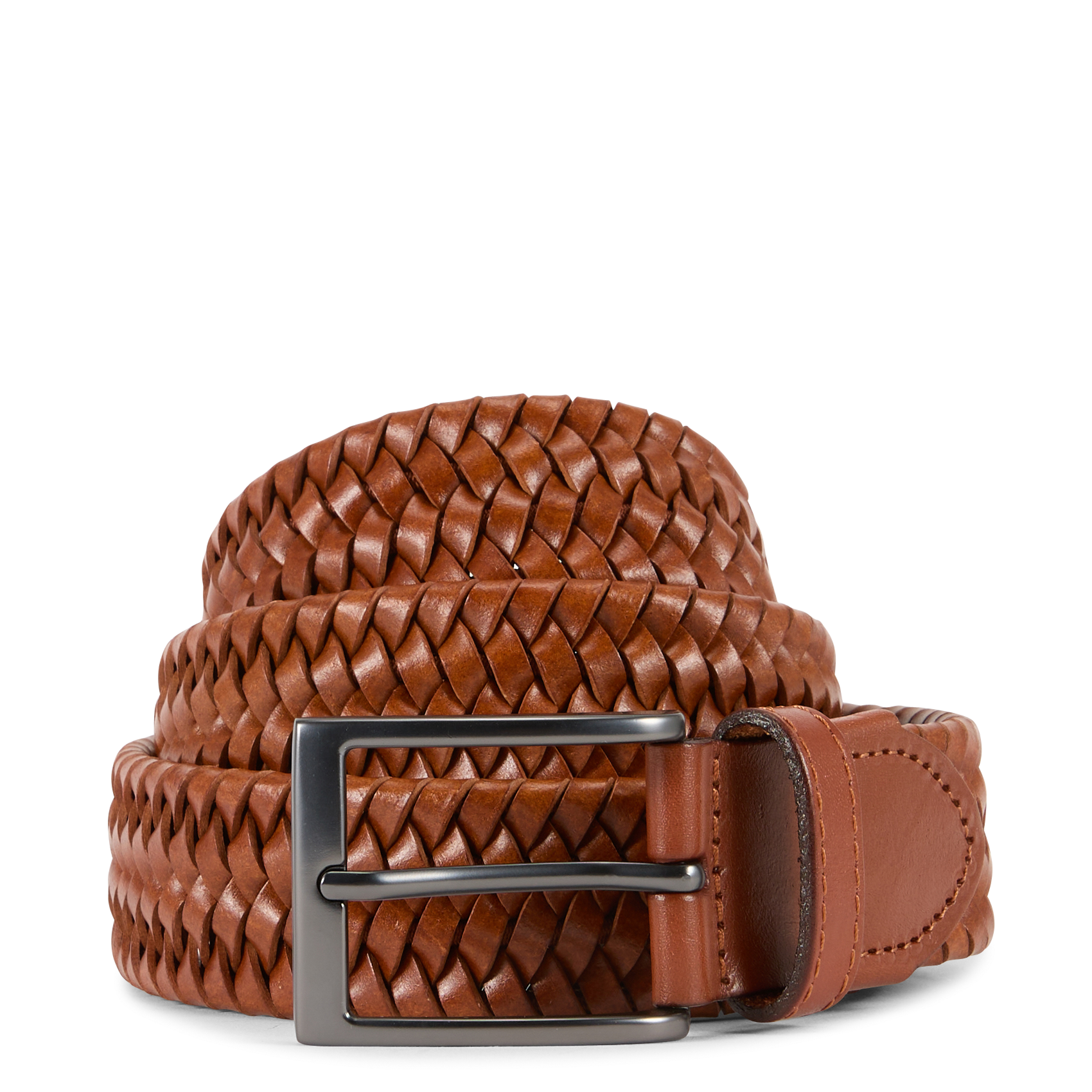 Ceinture tressée en cuir LE TEMPS DES CERISES Marron