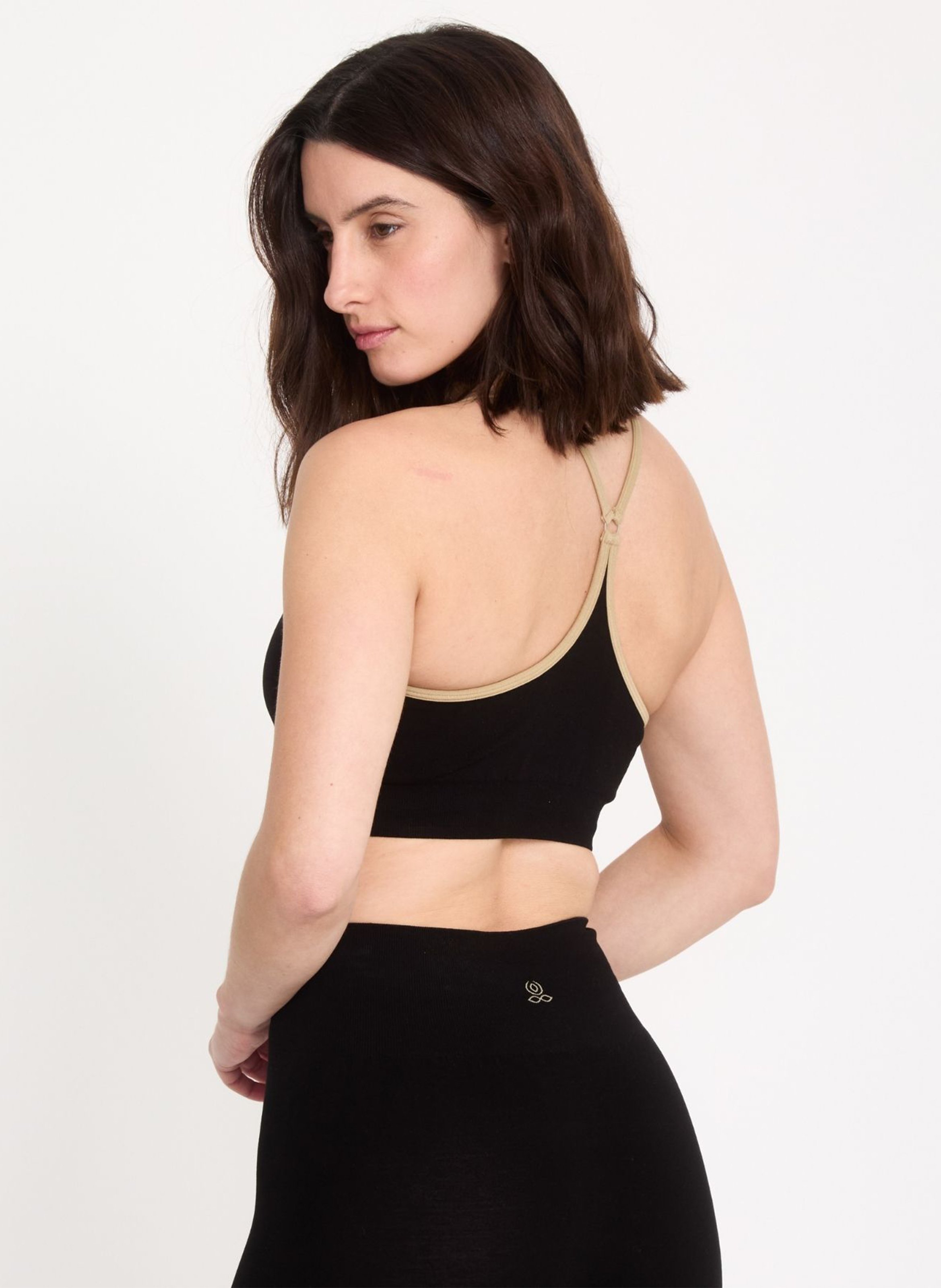 Asymmetric jacquard T-shirt YOGA SEARCHER Black