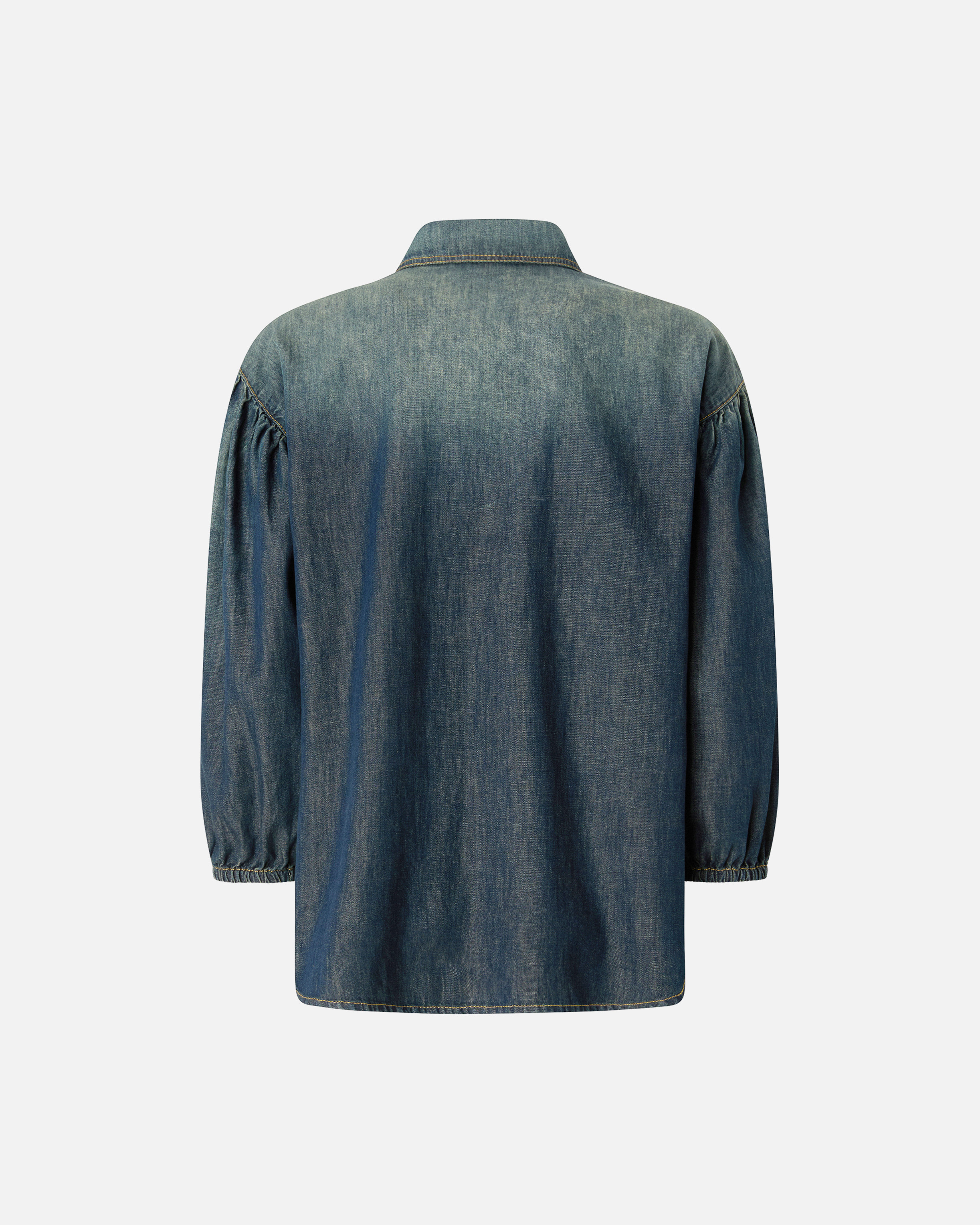 Chemise en denim à manches ballon PINKO Bleu