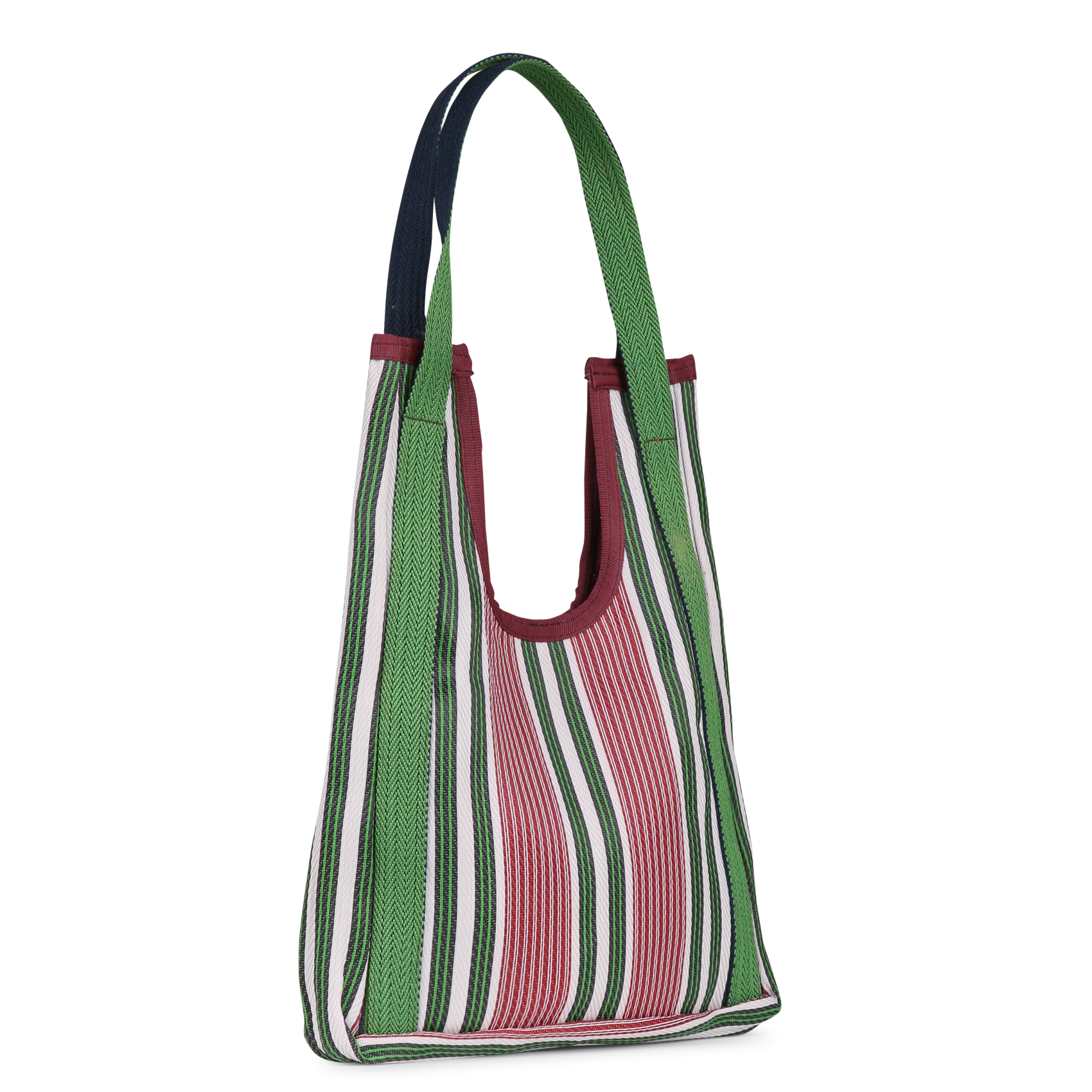 Sac à rayures multicolores BABACHIC BAGS Rouge