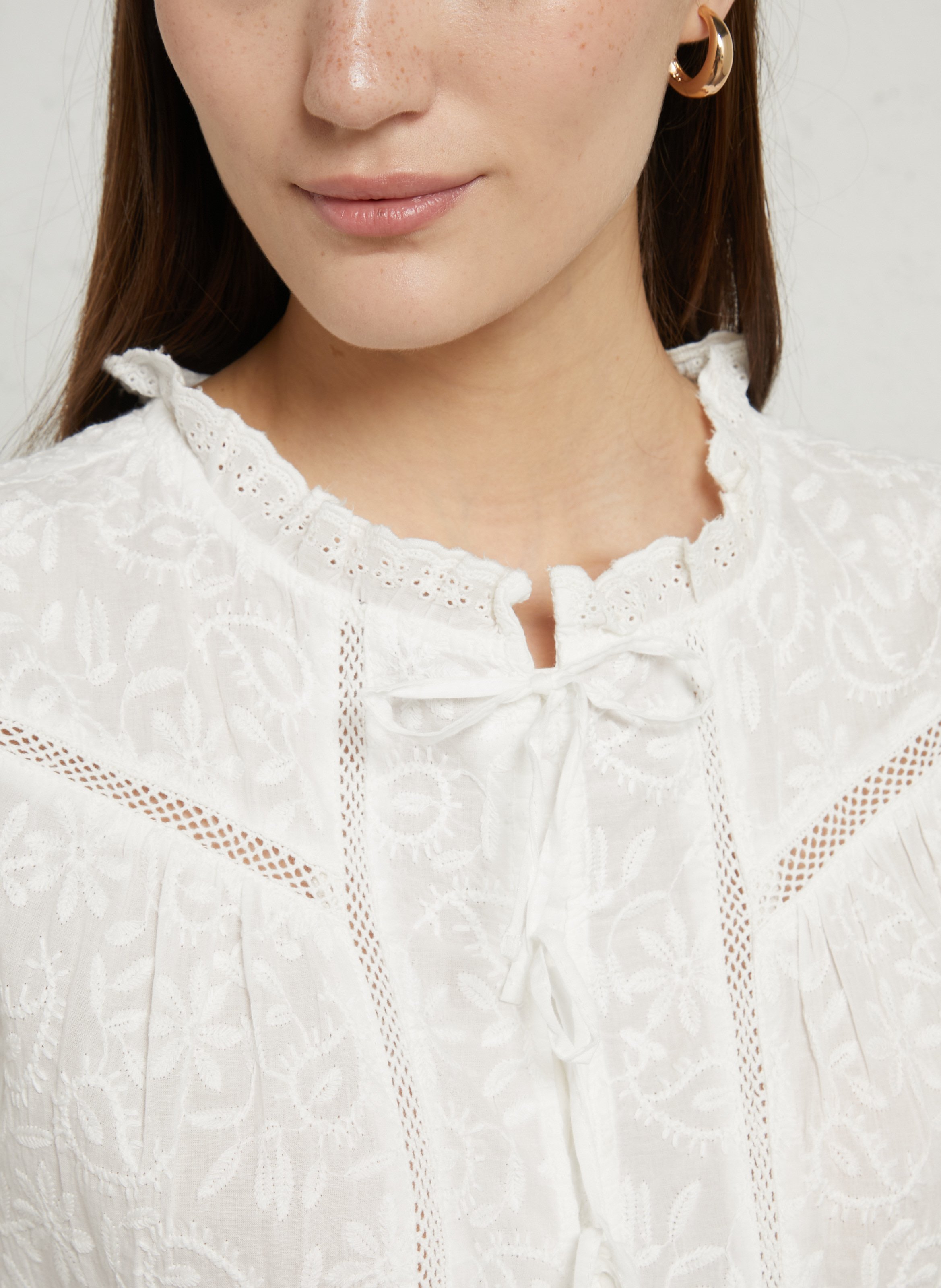 Aimee - Plumetis-Oberteil MAISON HOTEL Weiss