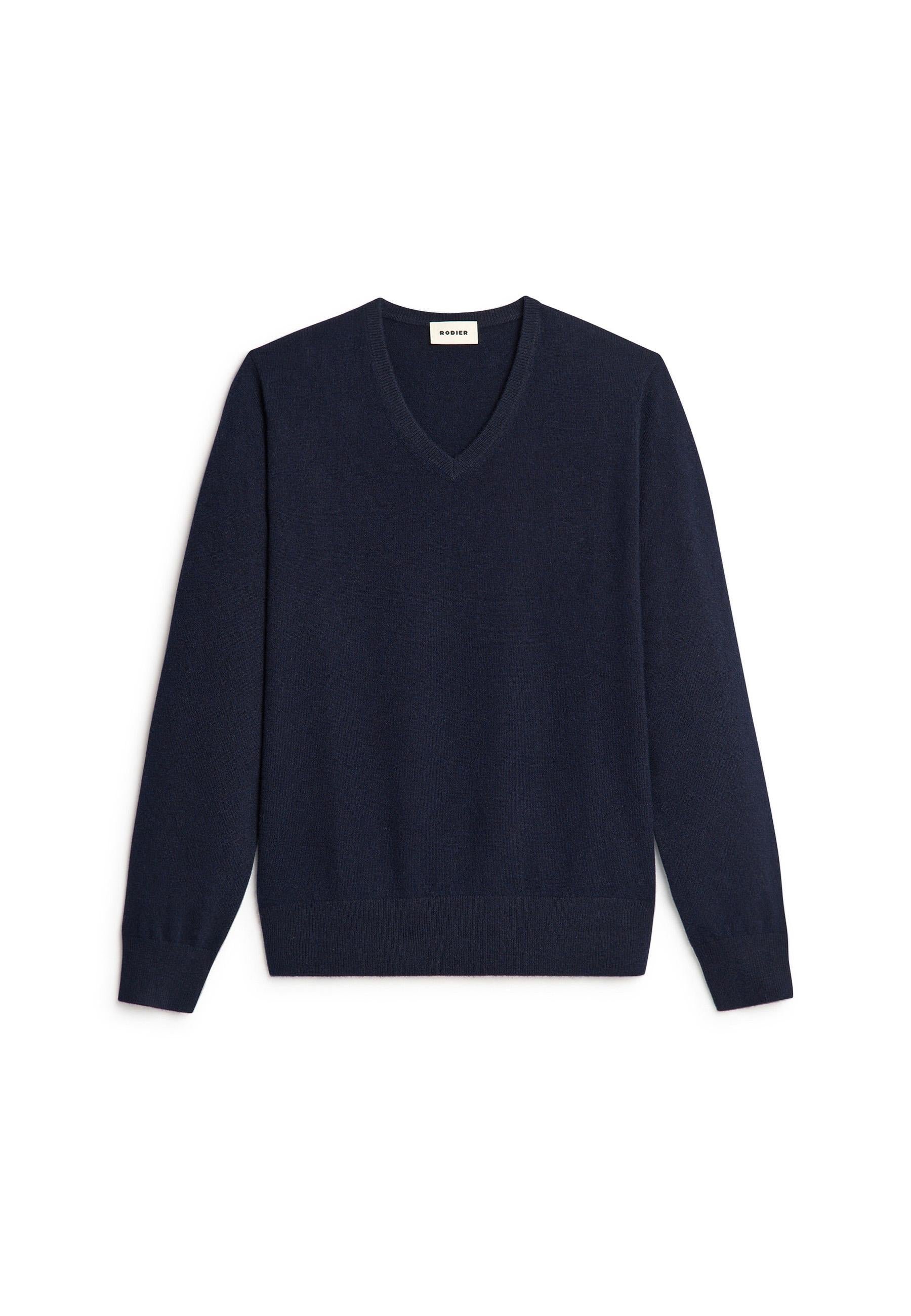 Pull col v en cachemire RODIER Bleu