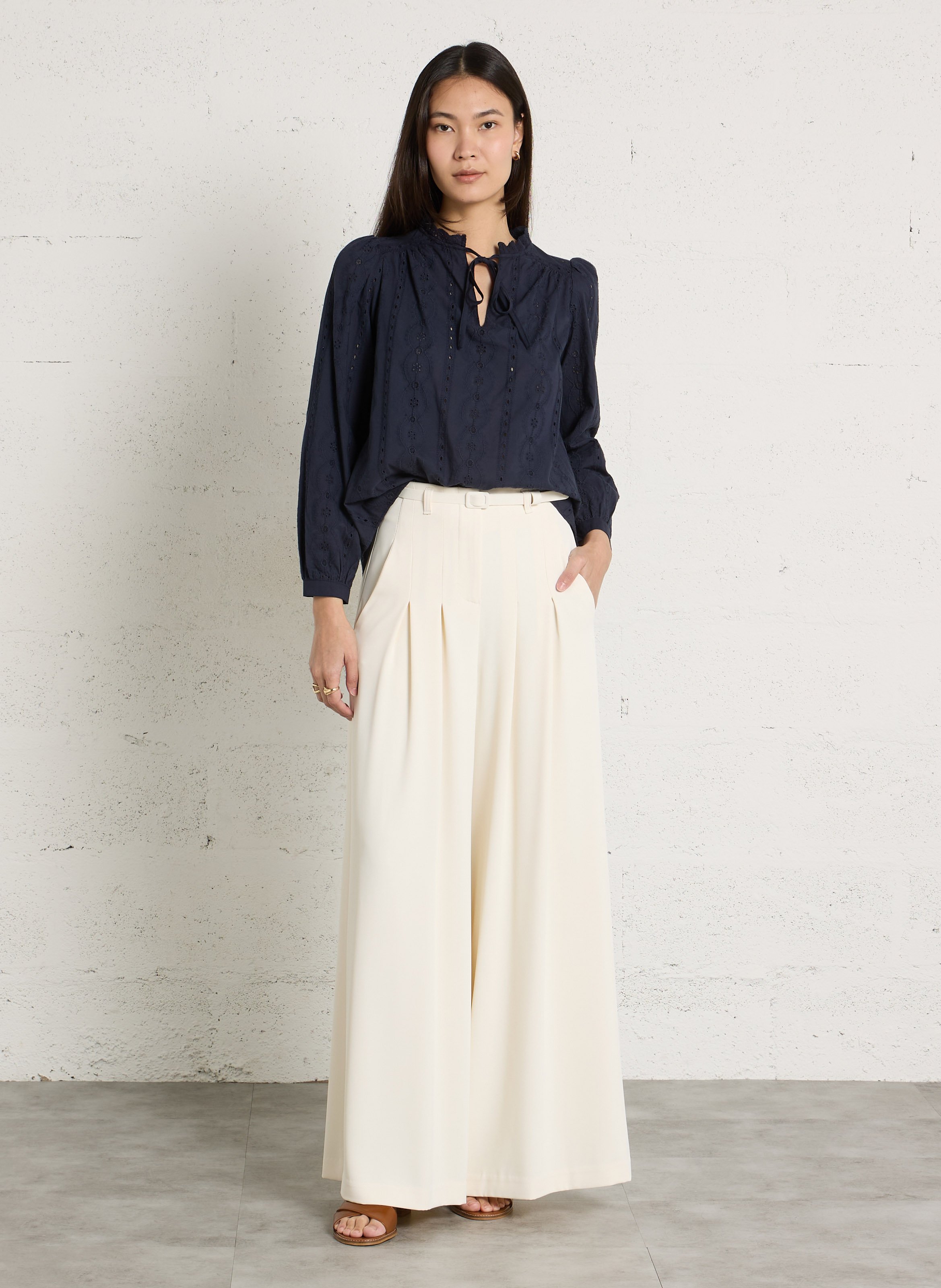 Bluse mit Henley-Ausschnitt SUD EXPRESS Blau