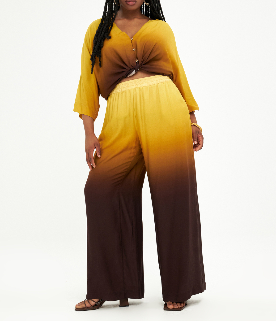 Weite Taillenhose mit Farbabstufungen MAT FASHION Gelb