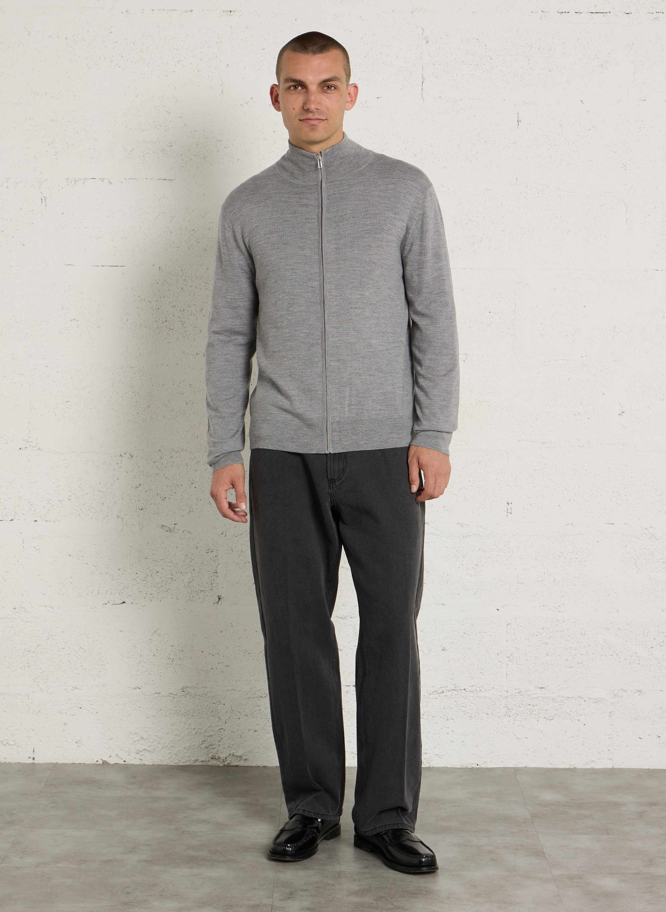 Merino wool cardigan AU PRINTEMPS PARIS Grey