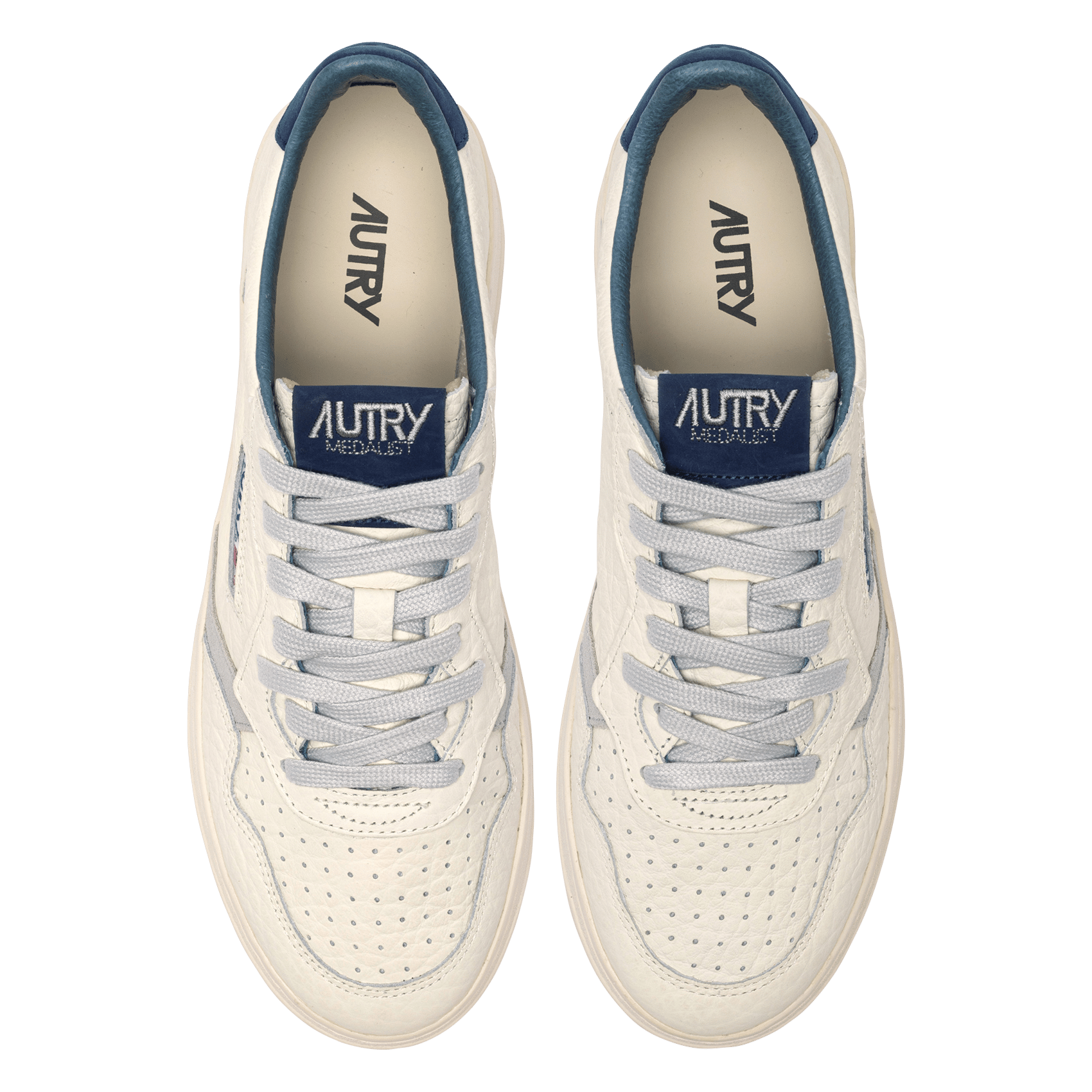 Low-top leather mix sneakers AUTRY Blue