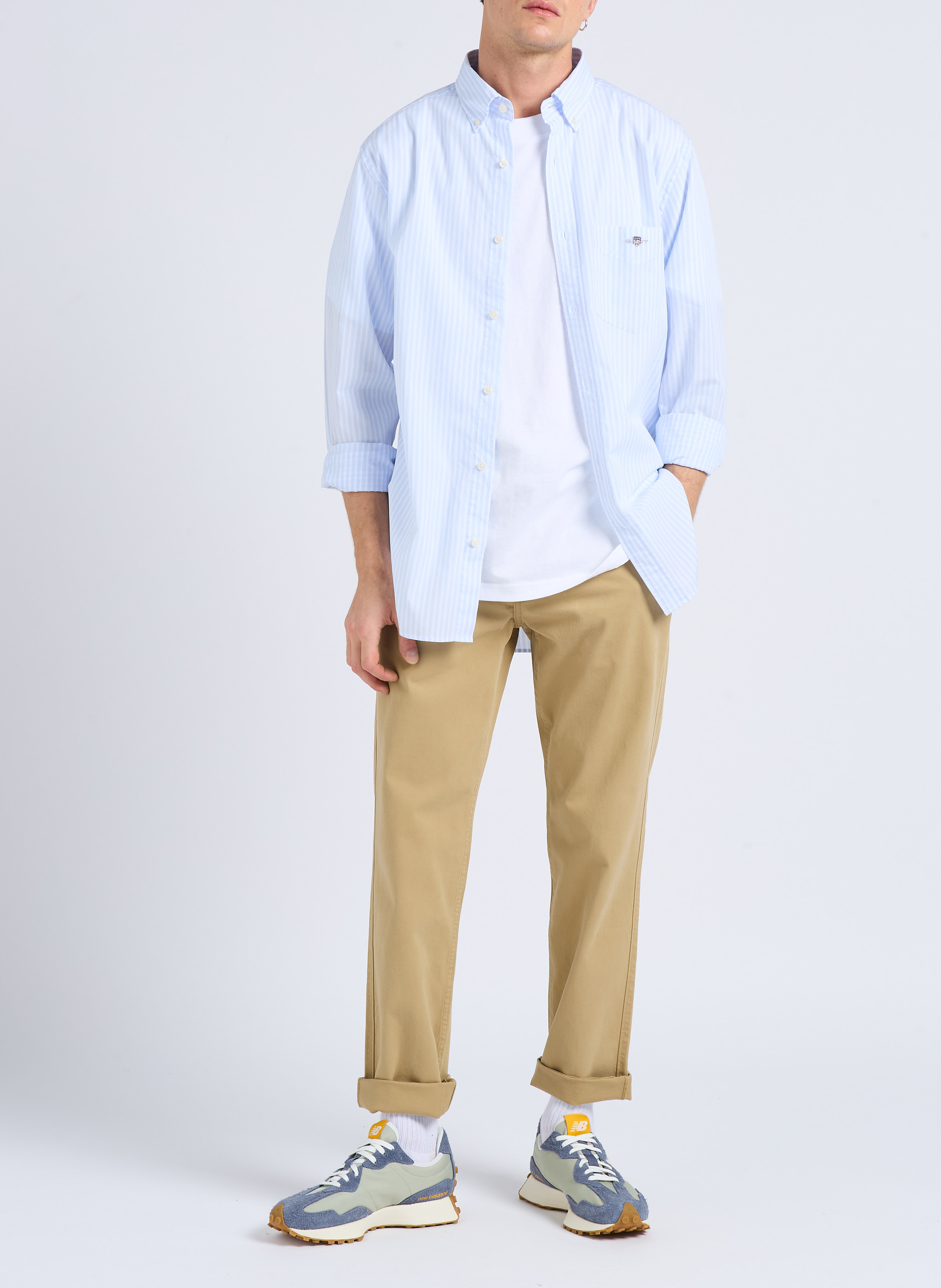 Cotton shirt with classic collar GANT Blue
