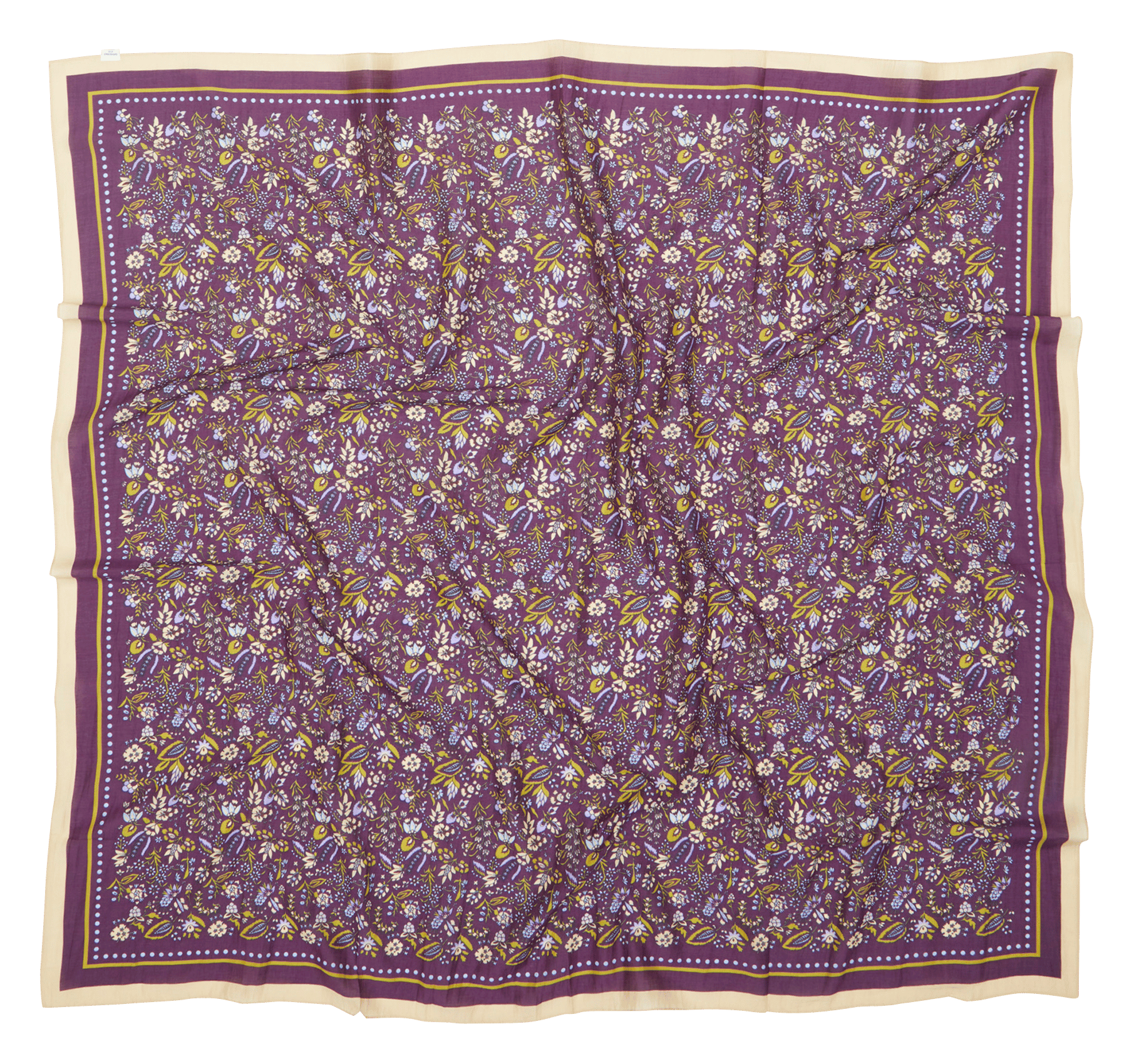 Foulard carré imprimé floral en coton mélangé BECKSONDERGAARD Marron
