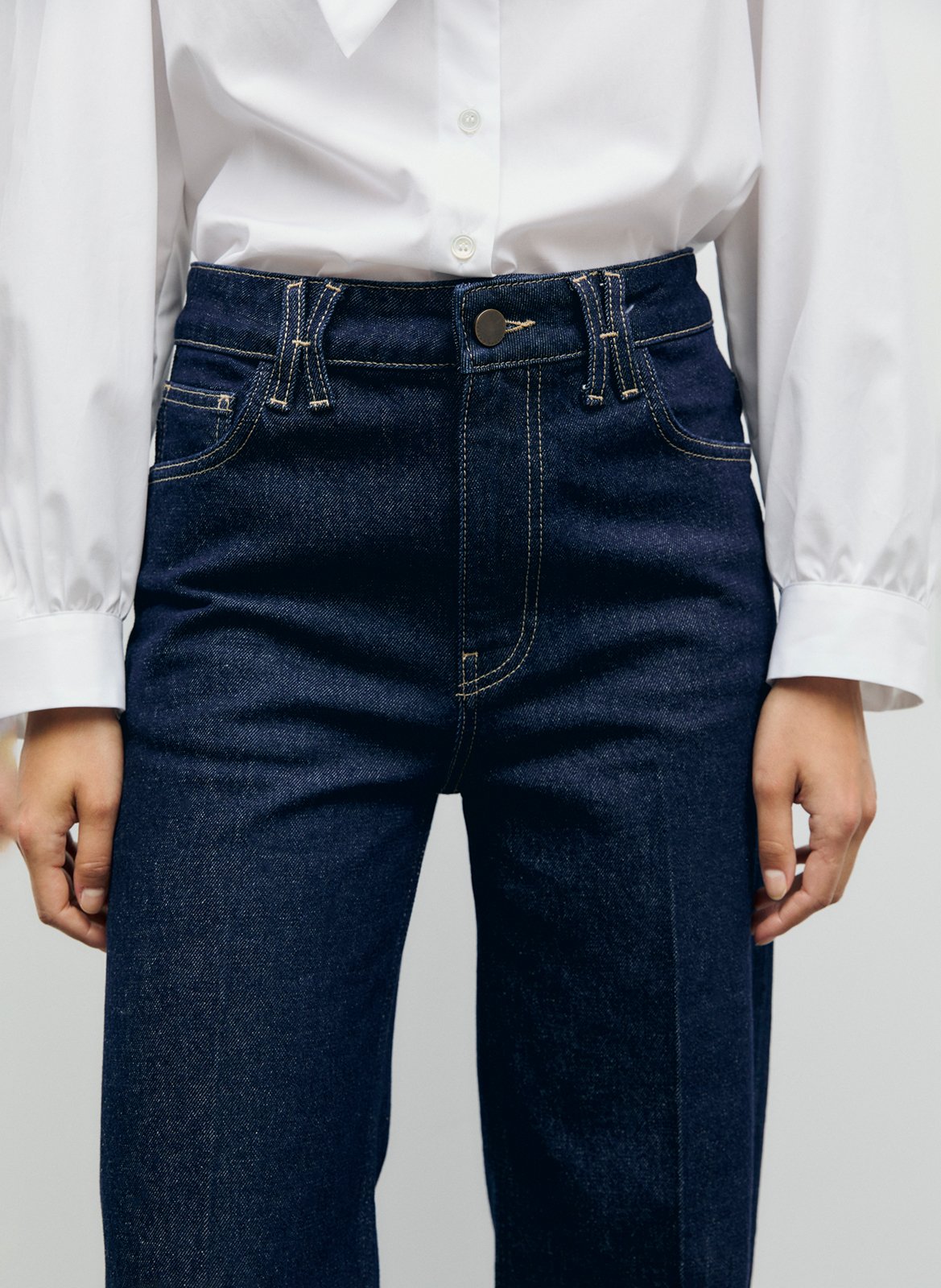 Wide-leg cotton-blend jeans GERARD DAREL Blue