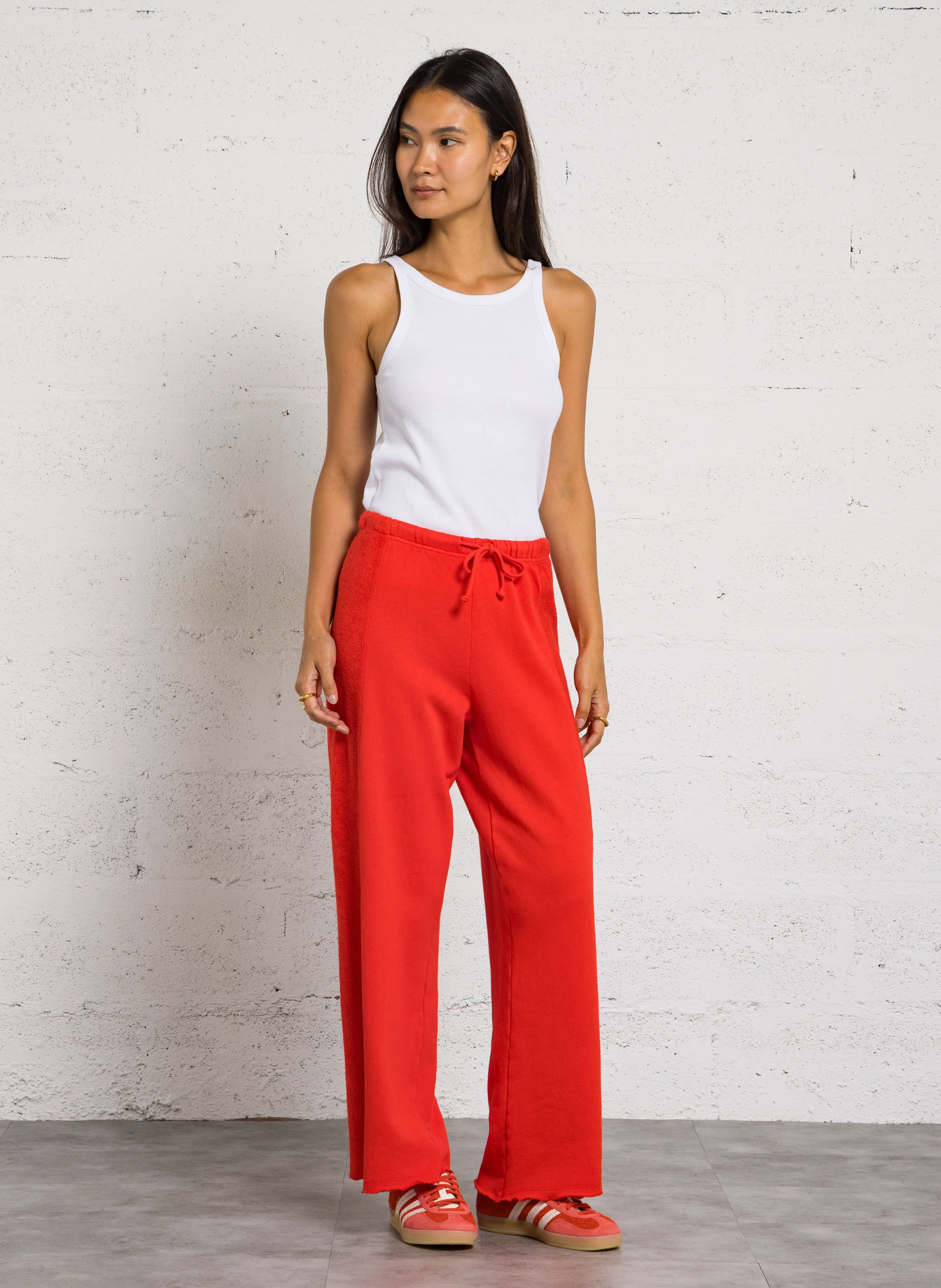 Rechte effen joggingbroek van molton AMERICAN VINTAGE Rood