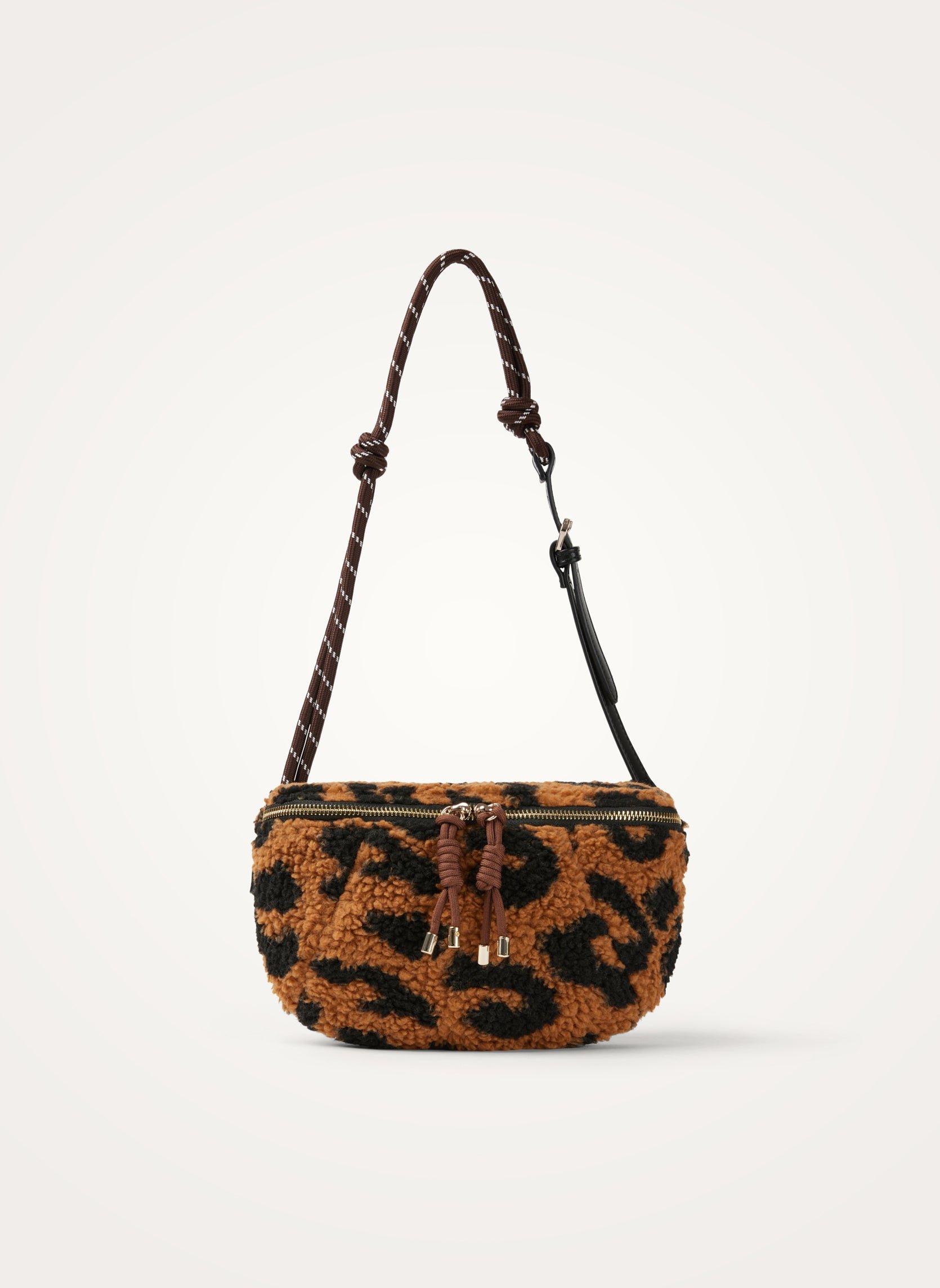 Faux shearling fanny pack VANESSA WU Multicolored