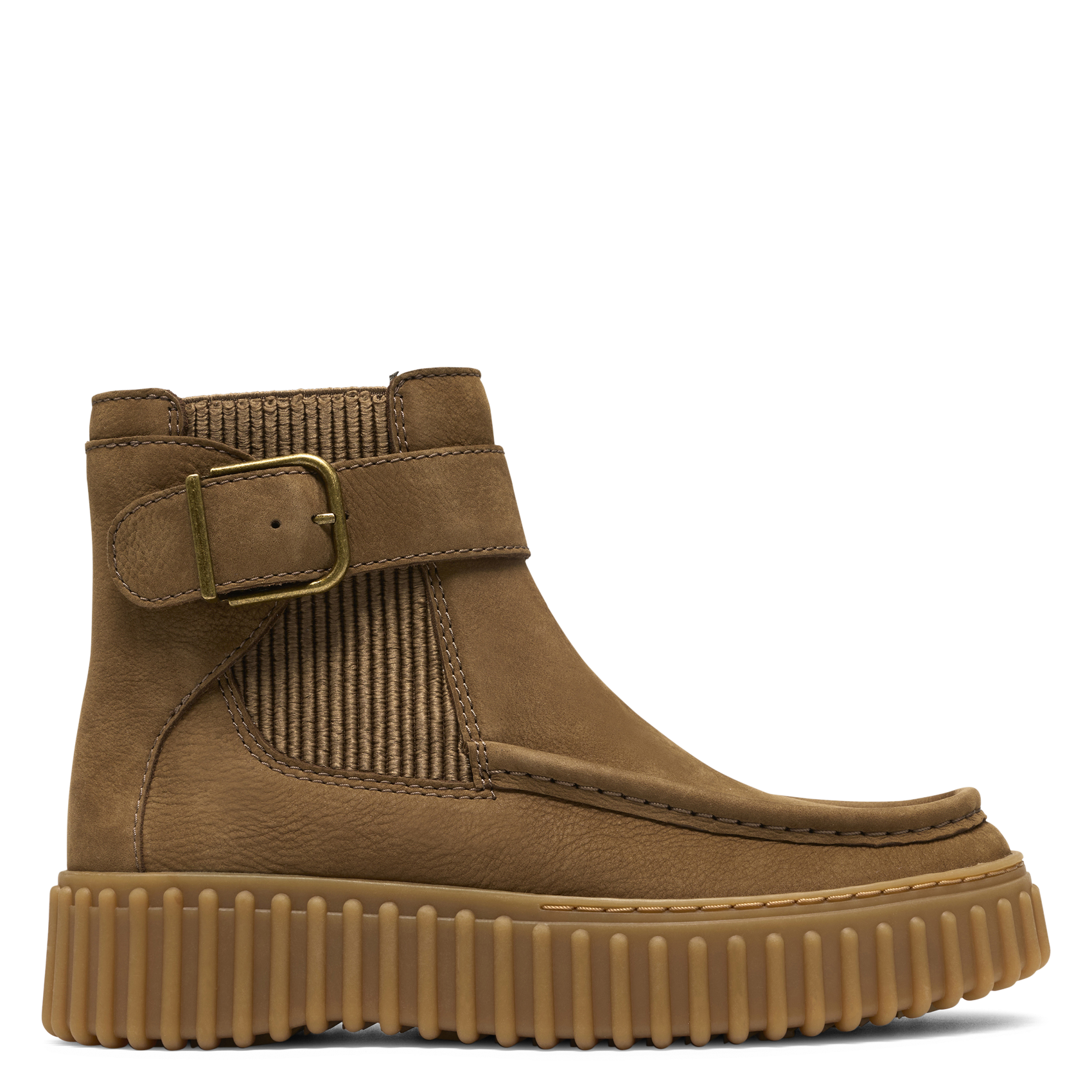 Buckled leather mid-calf boots CLARKS Brown
