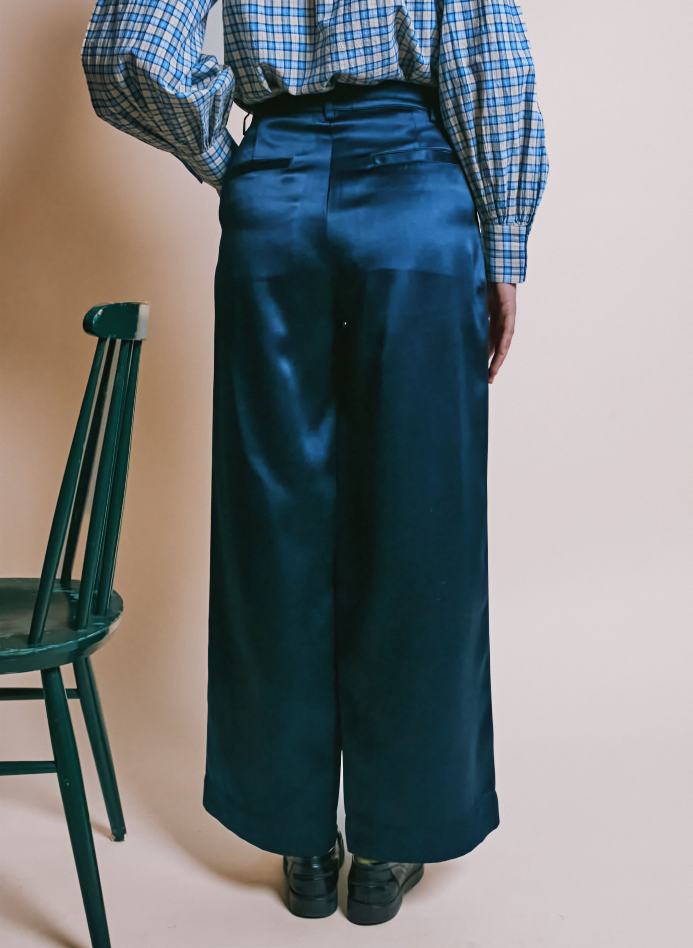 Bluse mit Lavallière-Kragen aus Baumwolle EMILE ET IDA Blau