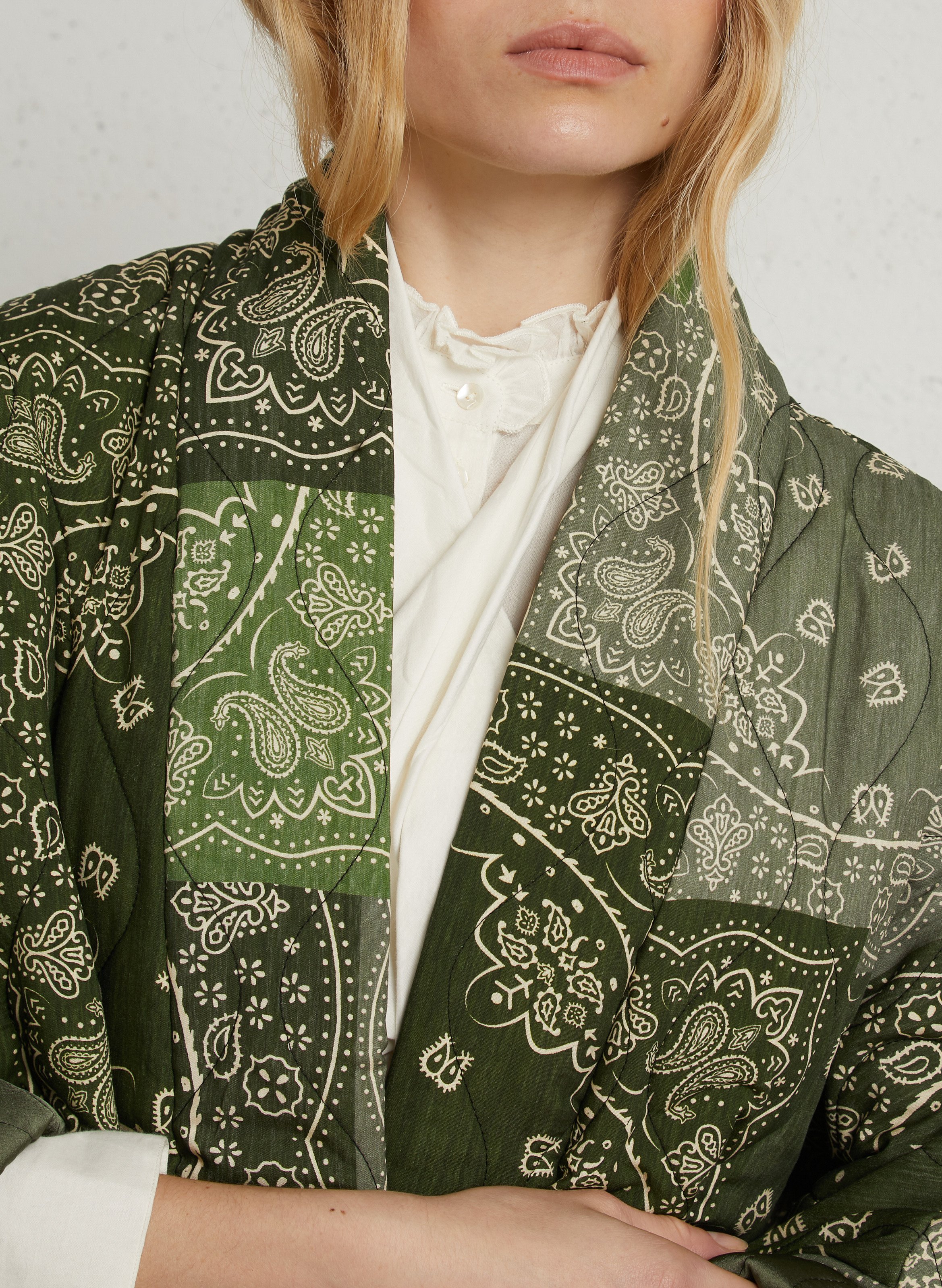 Veste oversize col chale AOKYANOS Kaki