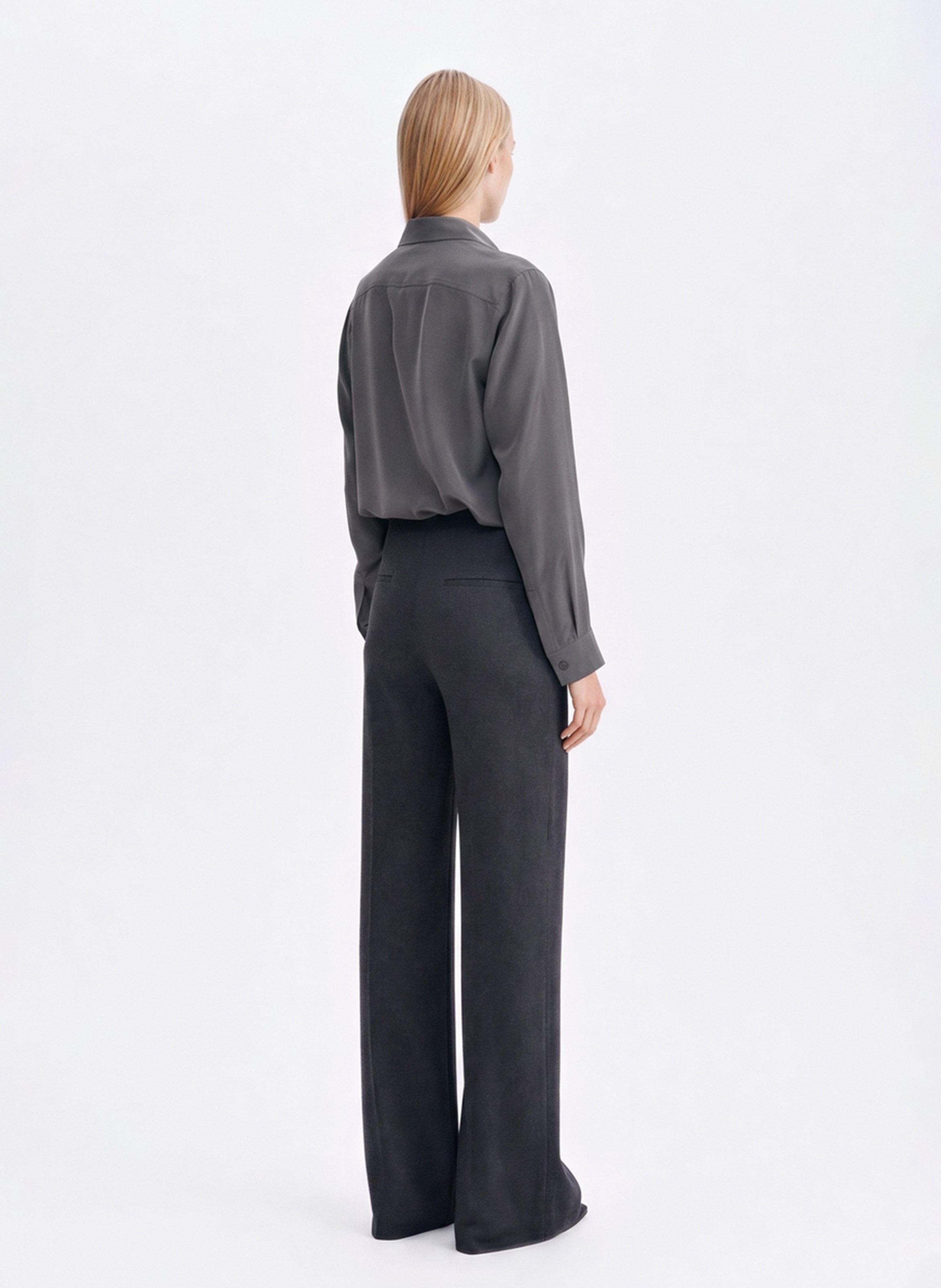 Silk shirt with classic collar VANESSA BRUNO Grey