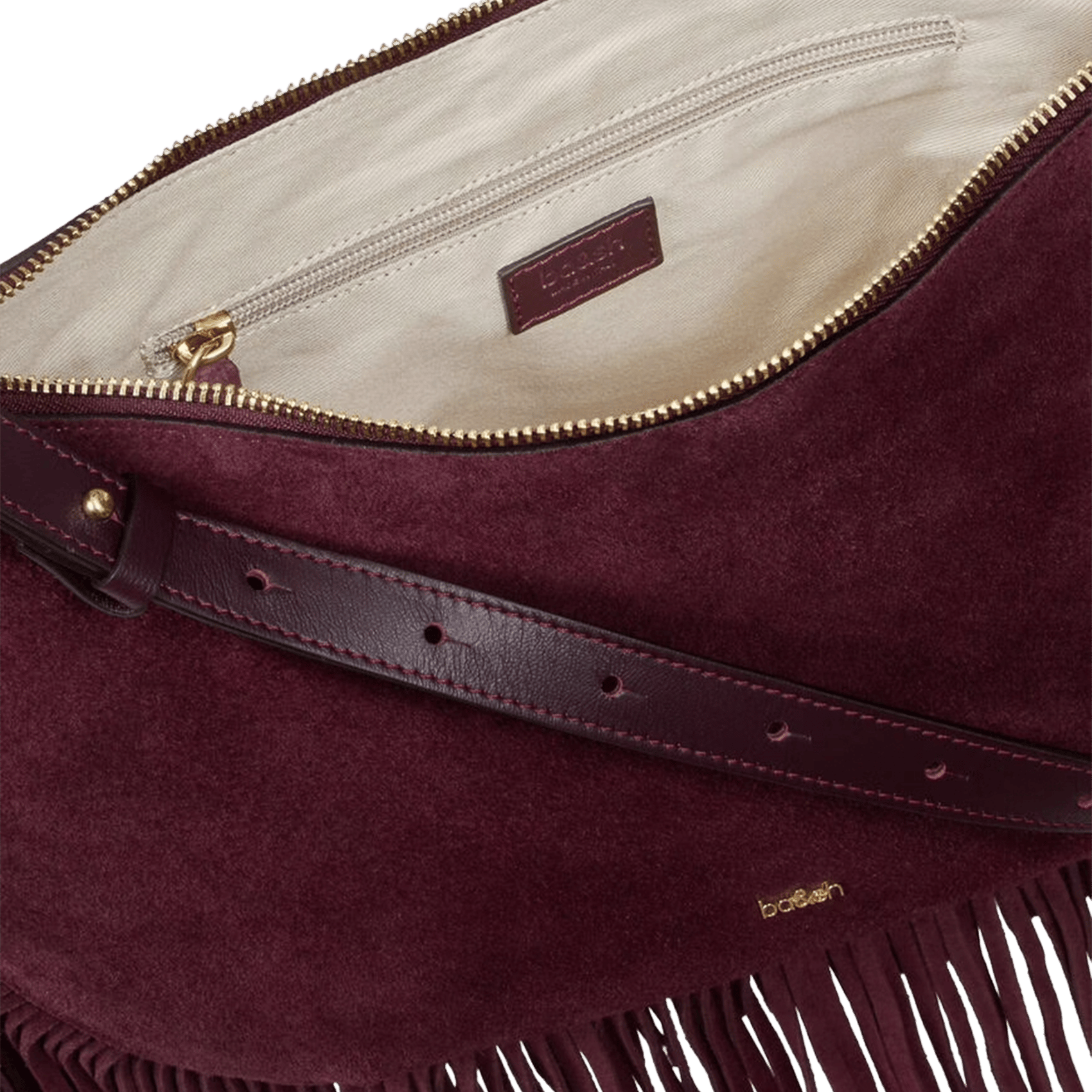 Hobo shoulder bag in leather BA&SH Plums