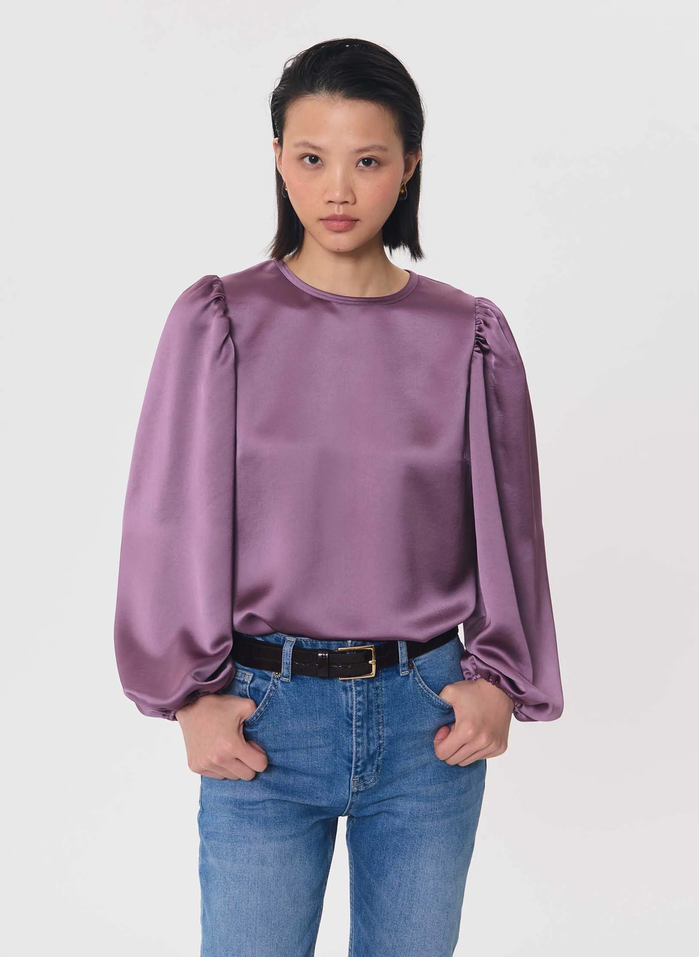 Wijde top met pofmouwen TARA JARMON Violet
