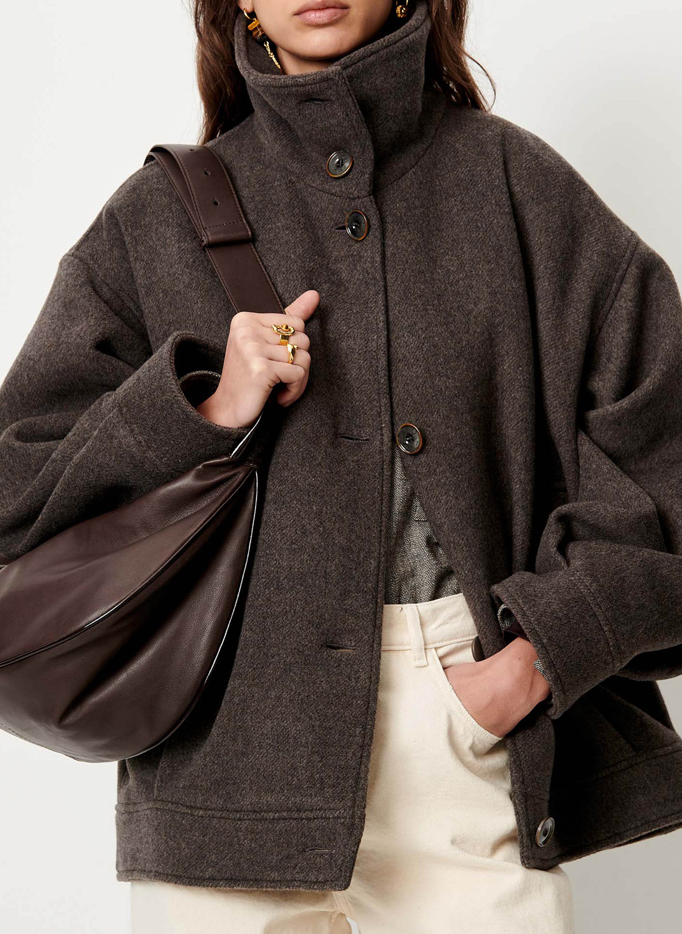 Oversized wool-mix coat SESSUN Grey