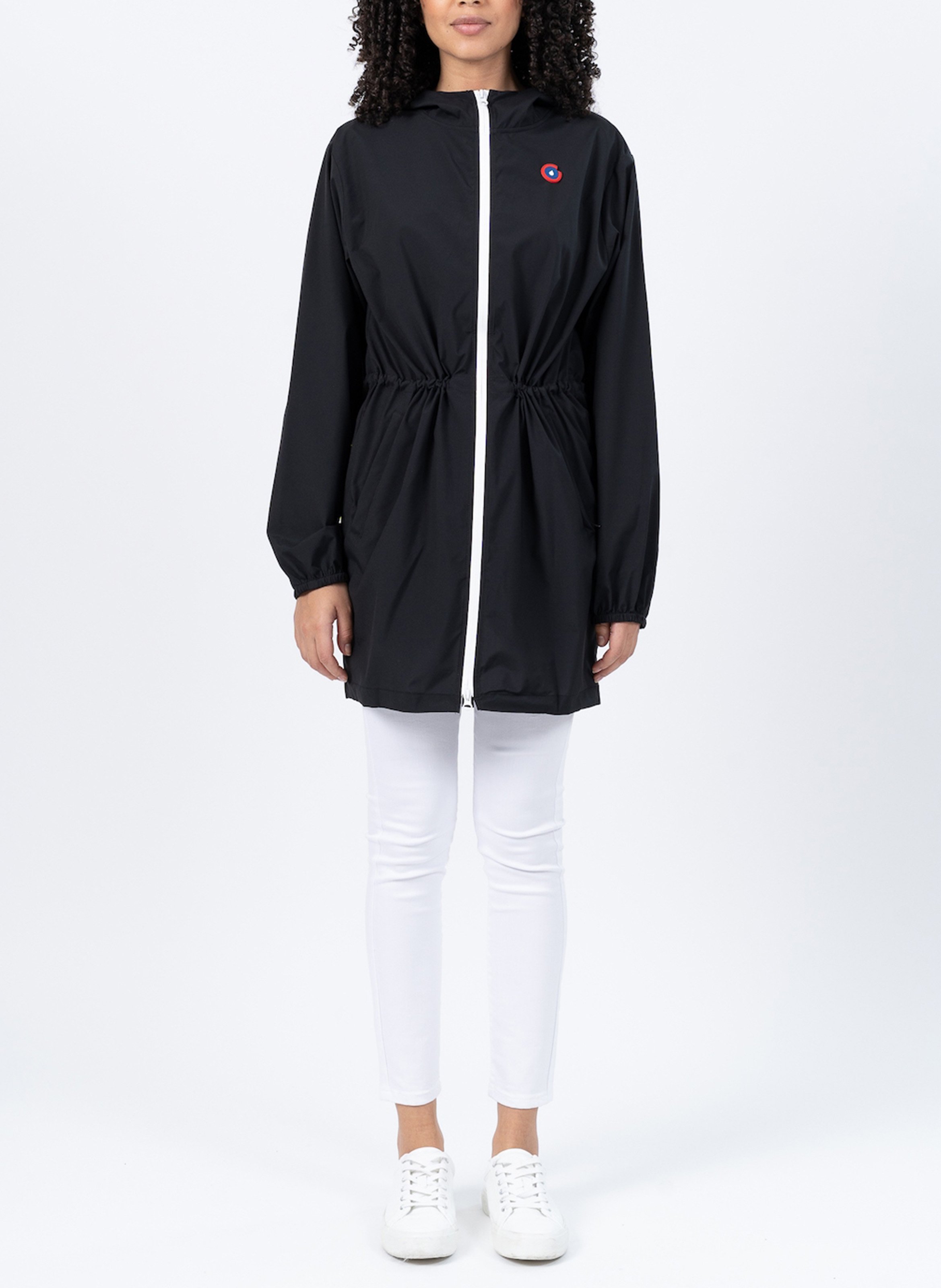 Imperméable long à capuche convertible  FLOTTE Noir