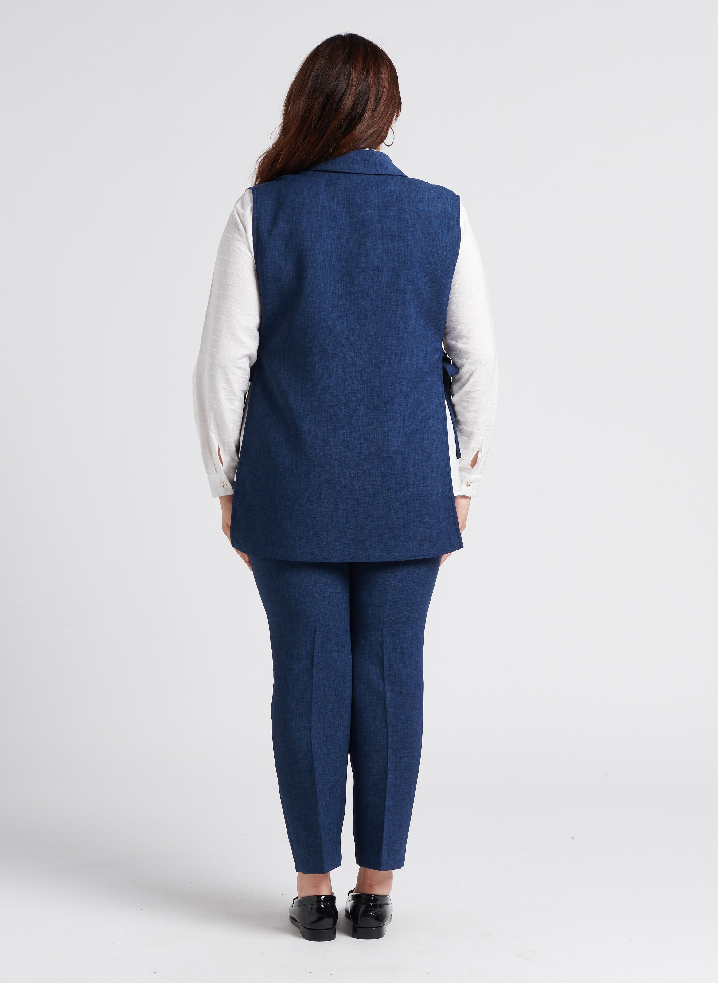 Pantalon droit à pince taille haute  PERSONA by Marina Rinaldi Bleu