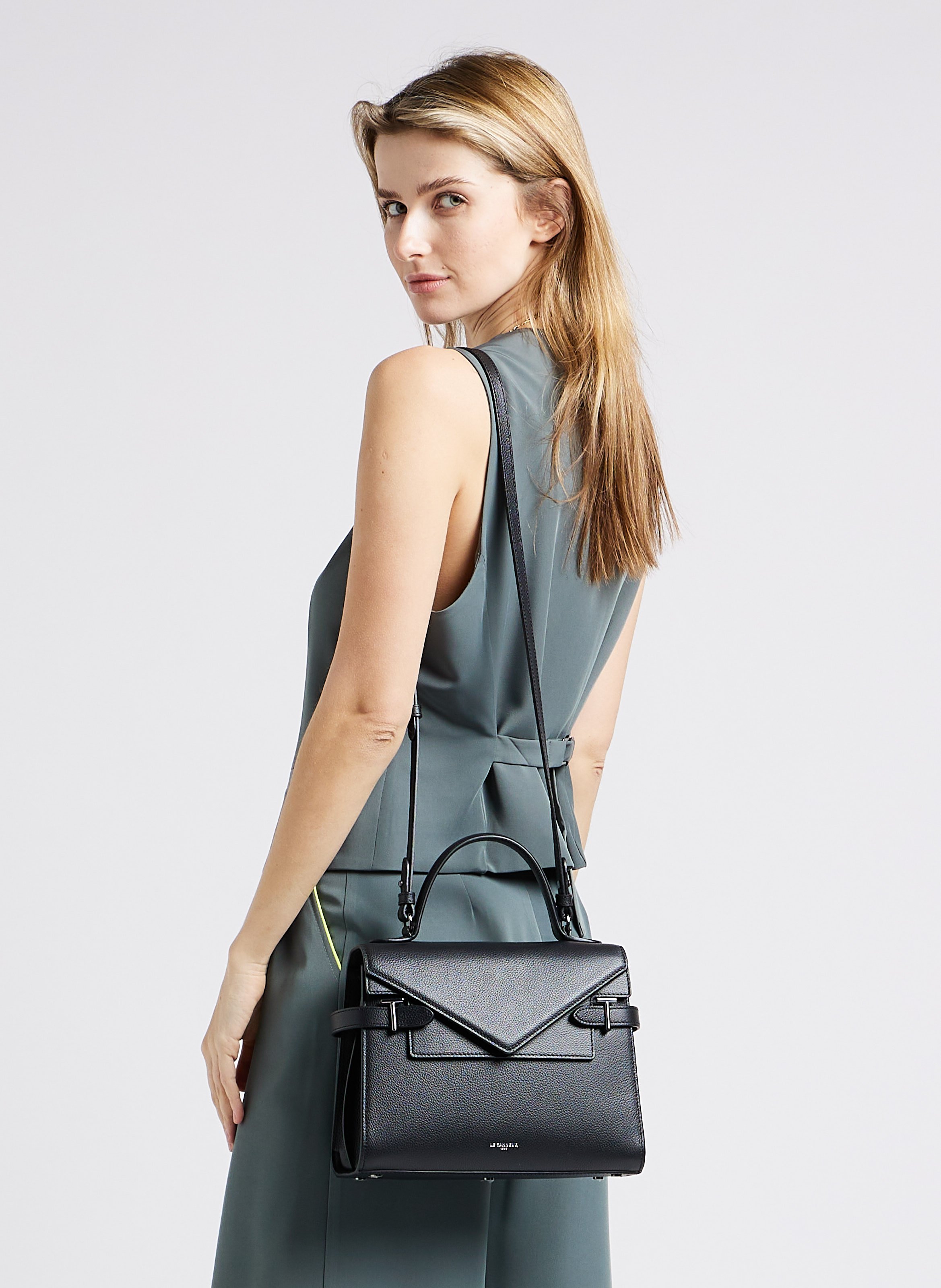 Lederhandtasche Schwarz