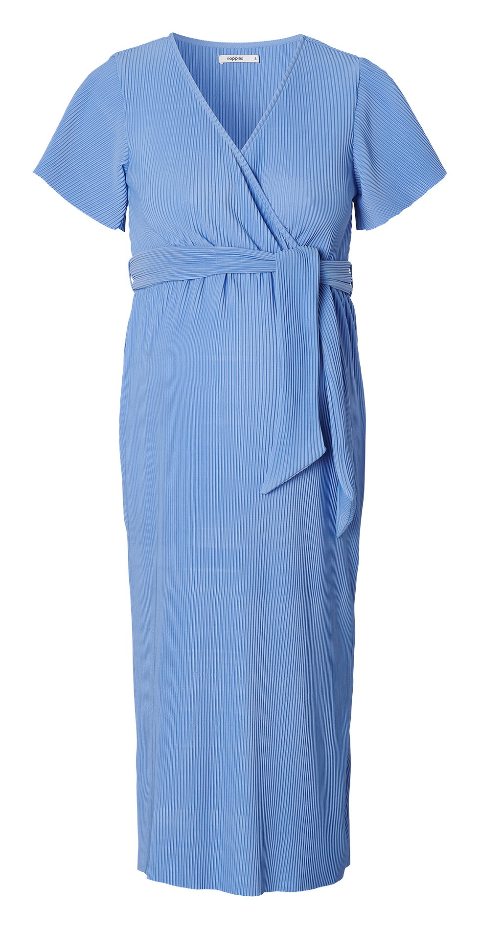 Long ribbed belted dress NOPPIES Blue